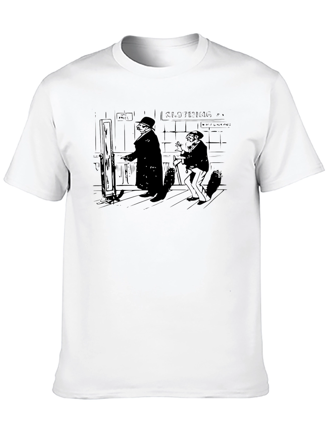 Mens Black Cartoon Graphic T-Shirt