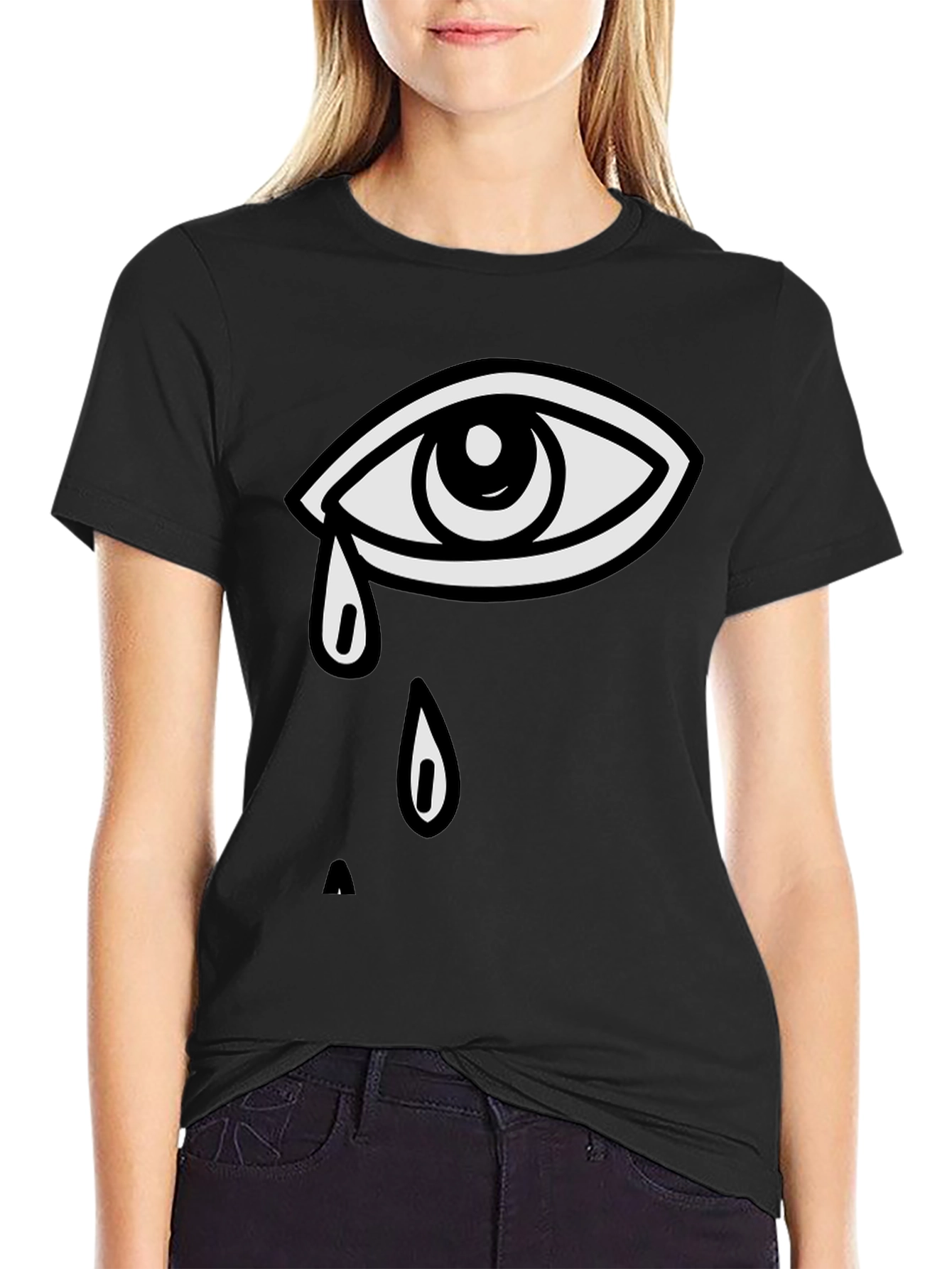 Teary Eye Graphic Tee - Unisex Black T-Shirt