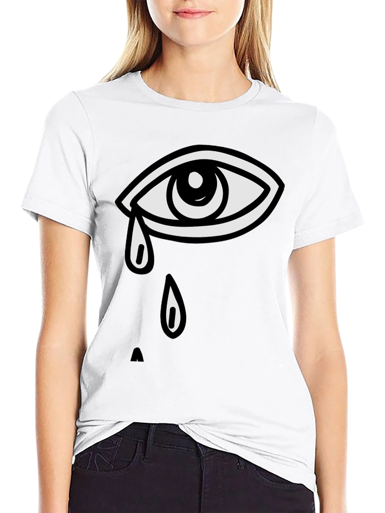 Teary Eye Graphic Tee - Unisex Black T-Shirt