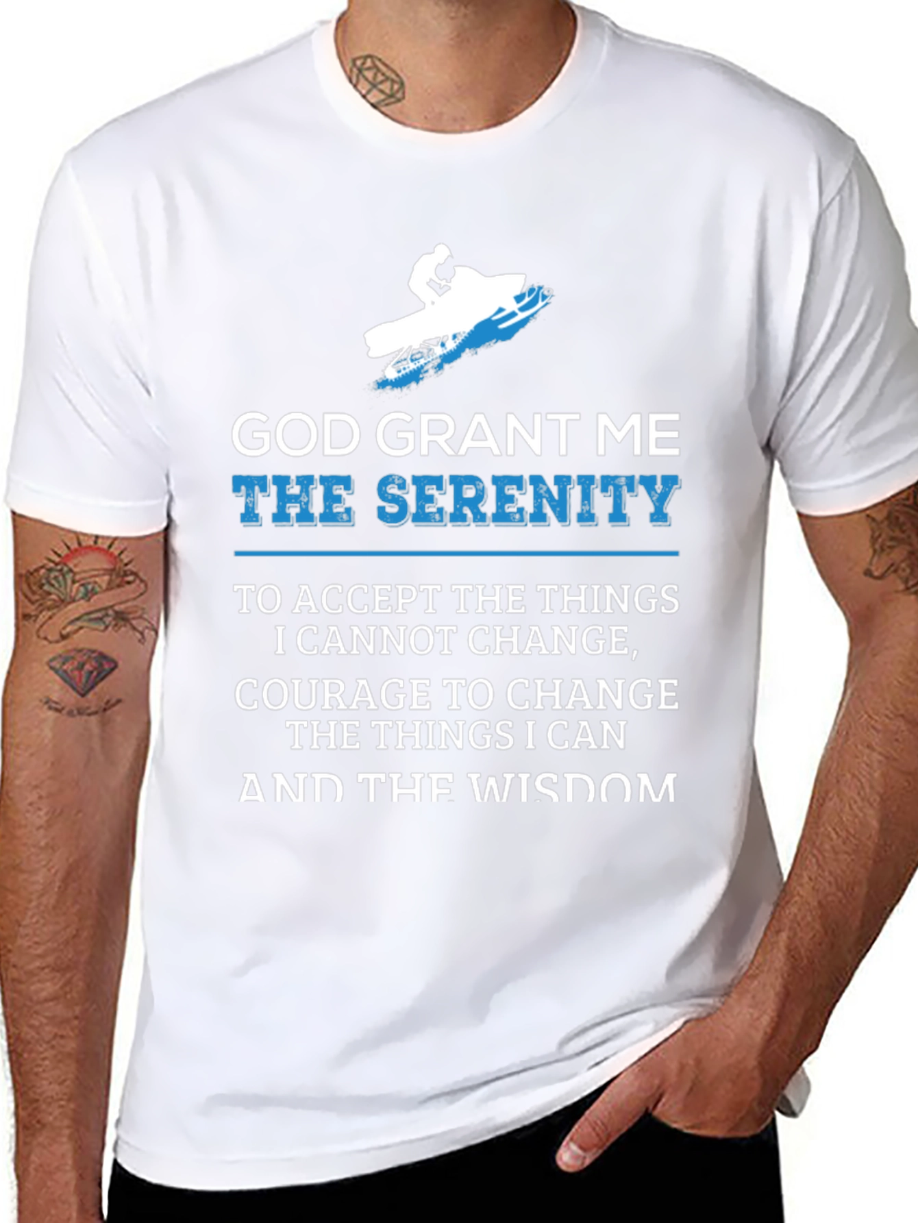 Serenity Prayer Snowmobile Black T-Shirt