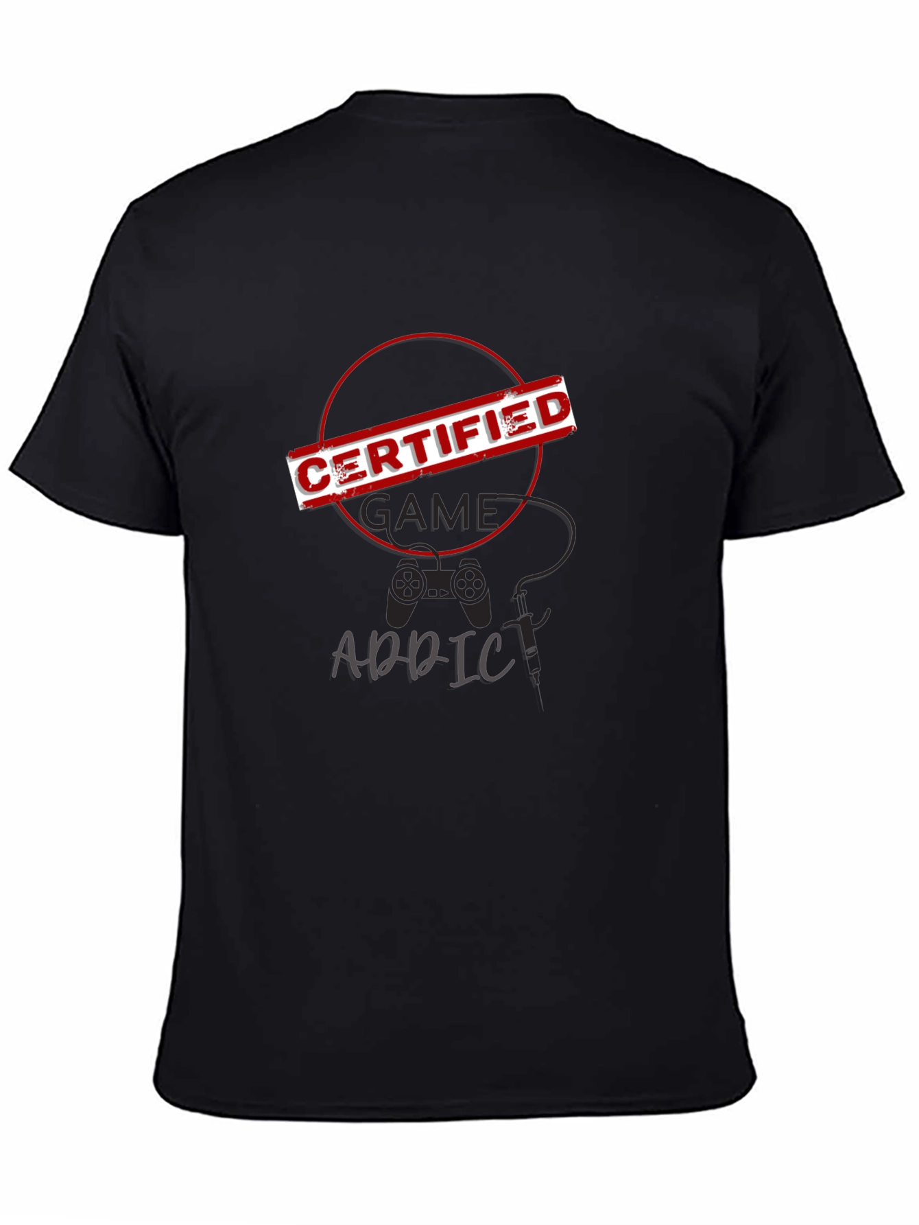 Certified Game Addict Black T-Shirt