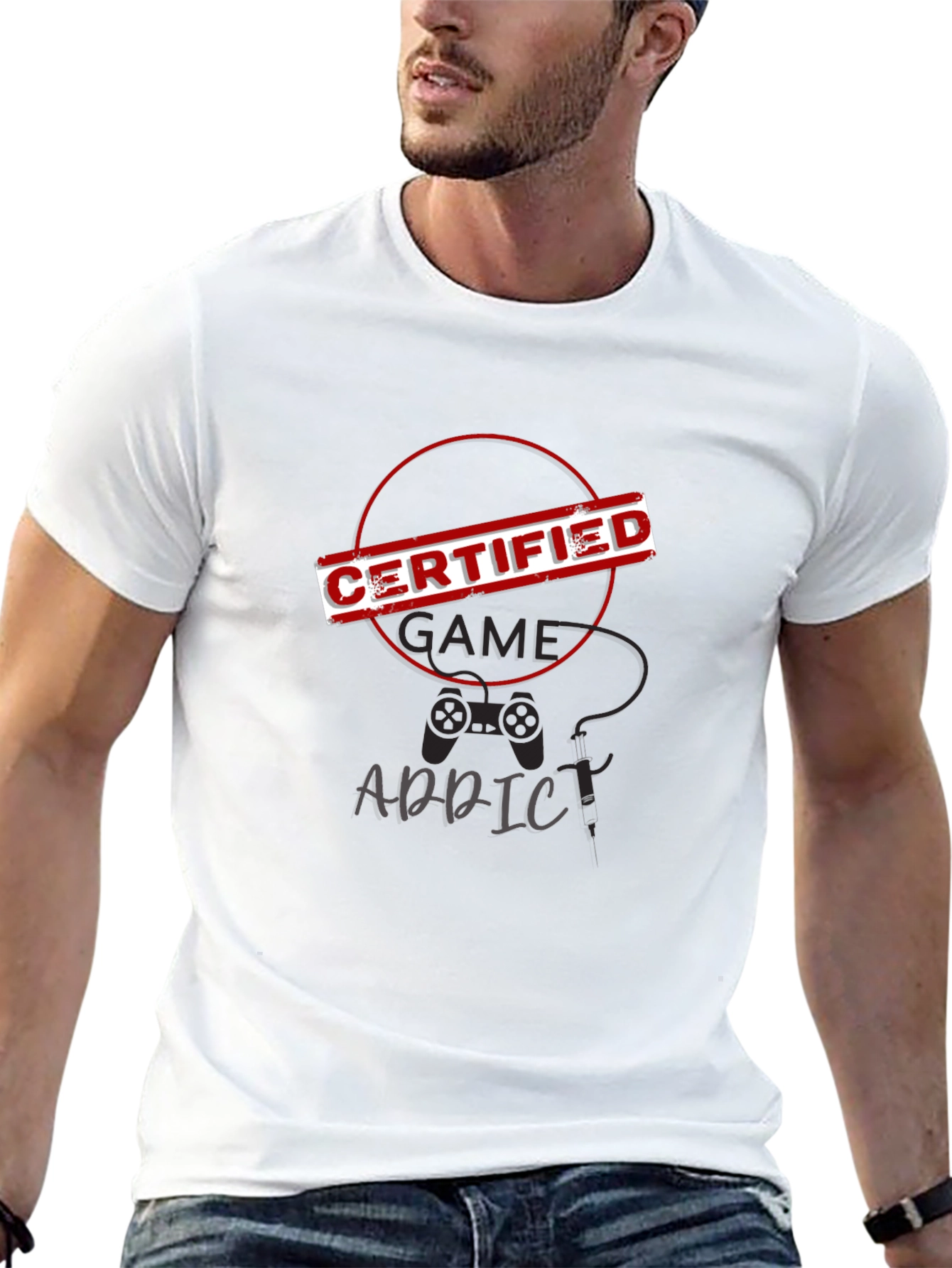 Certified Game Addict Black T-Shirt