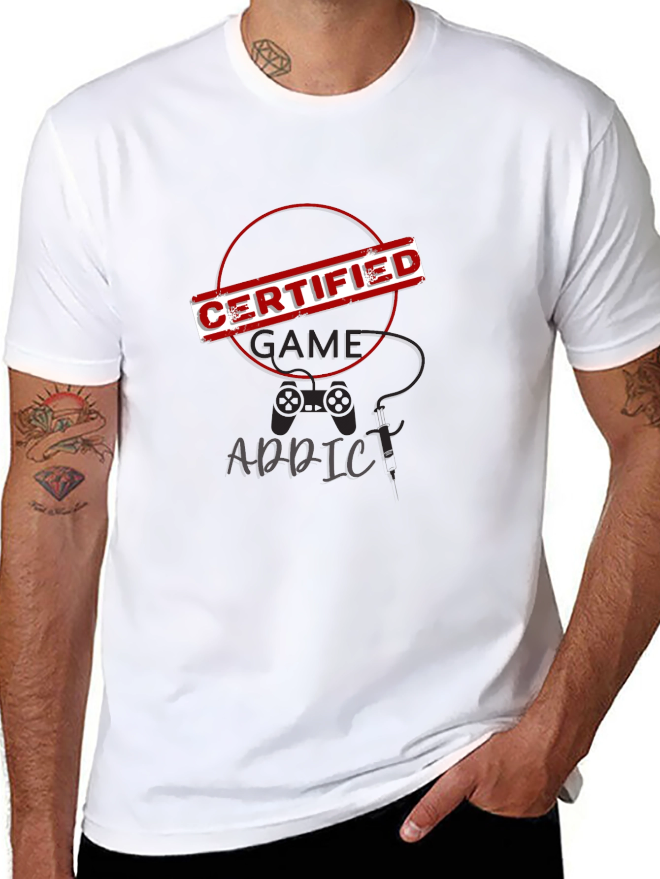 Certified Game Addict Black T-Shirt