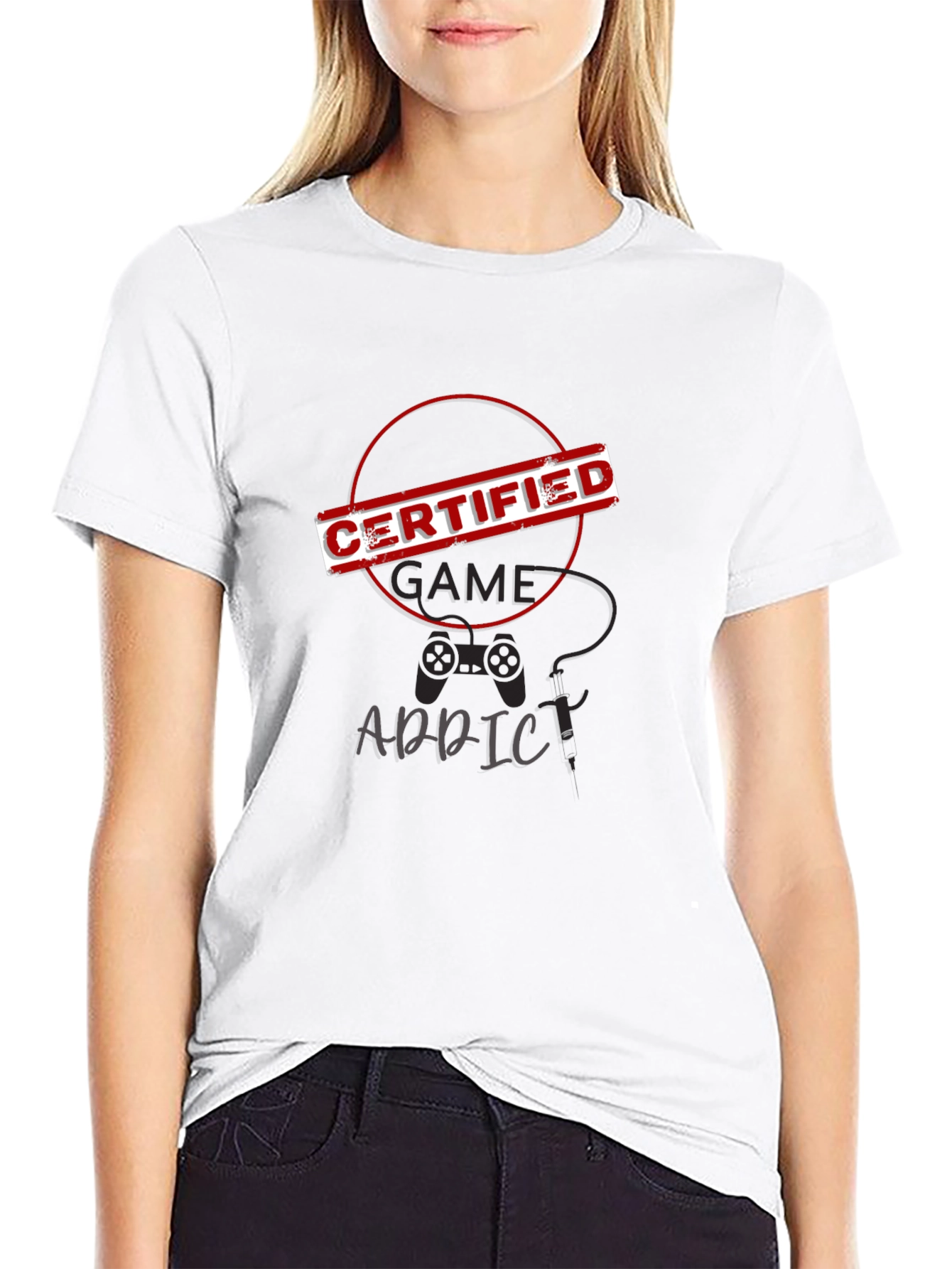 Certified Game Addict Black T-Shirt