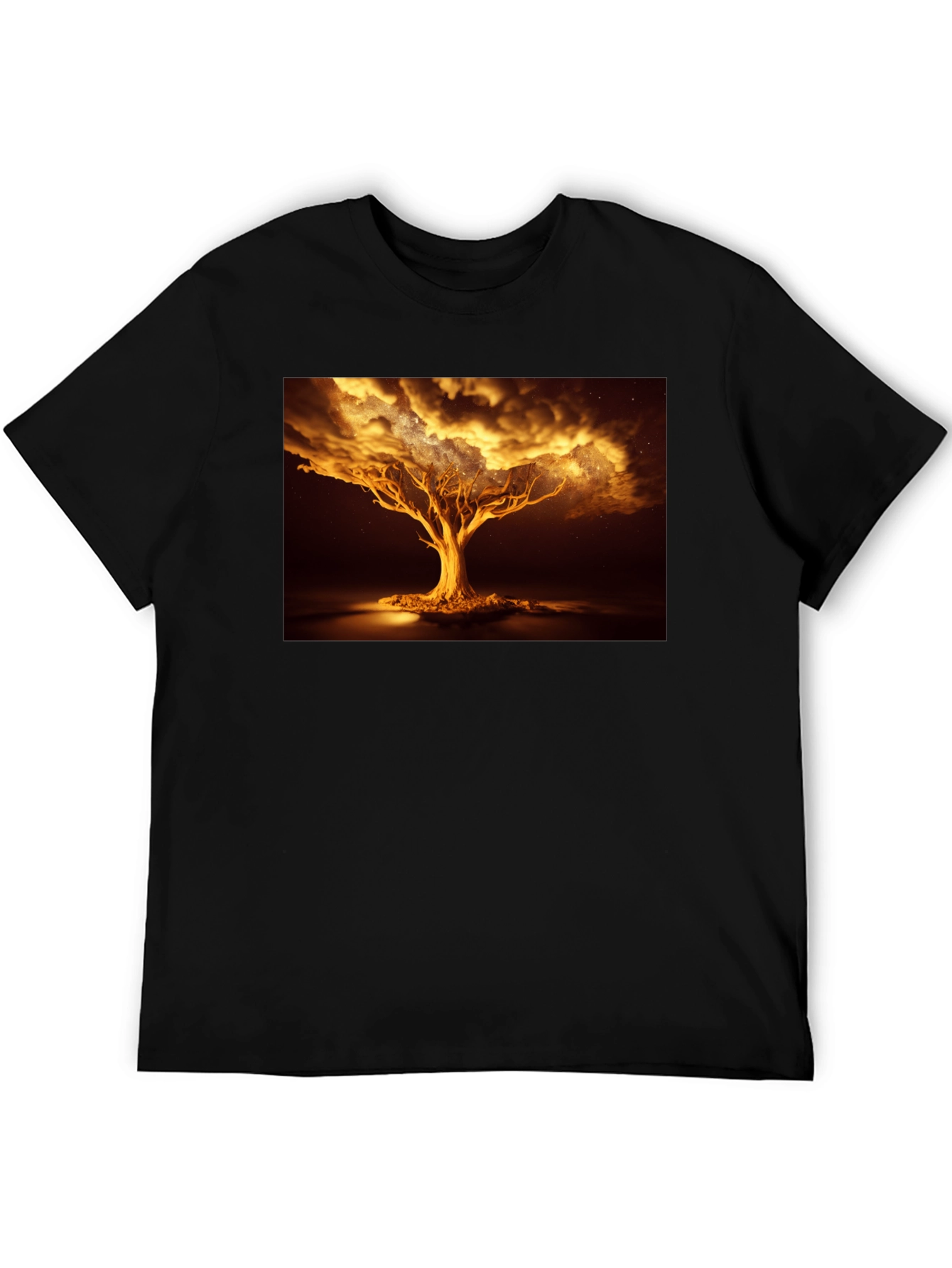 Golden Tree Graphic Tee - Unique Design