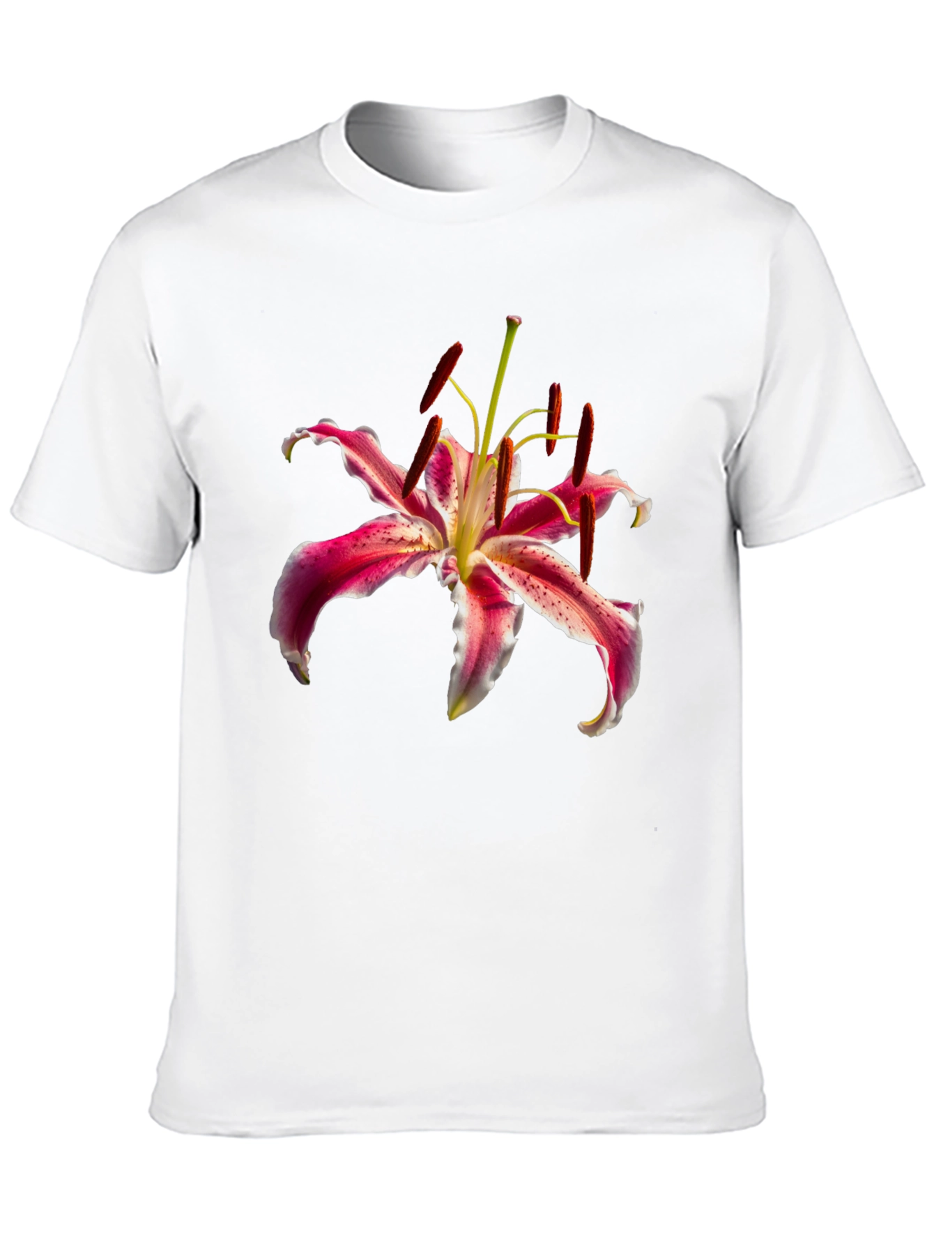 Floral Print T-Shirt - Elegant Lily Design