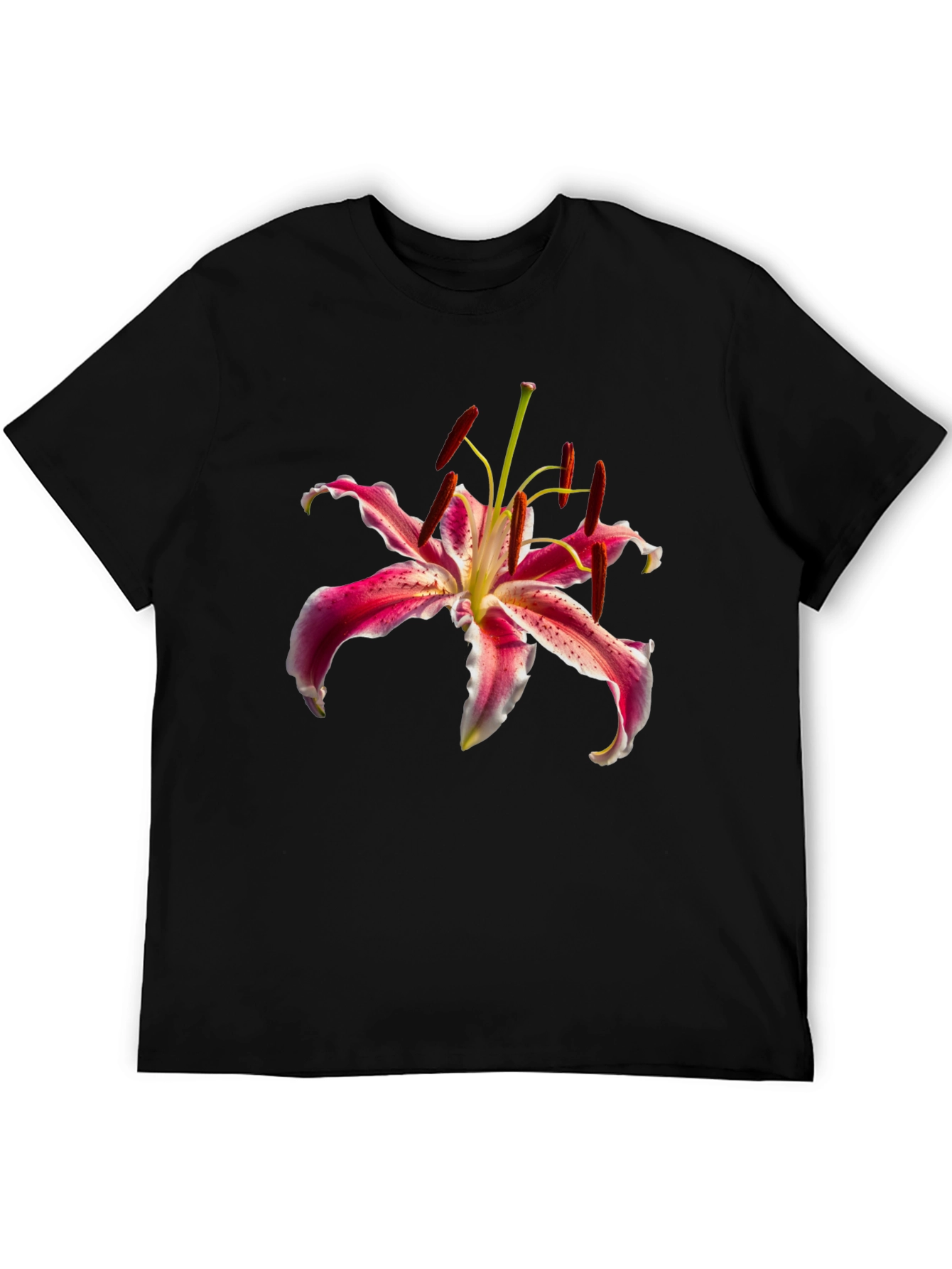 Floral Print T-Shirt - Elegant Lily Design