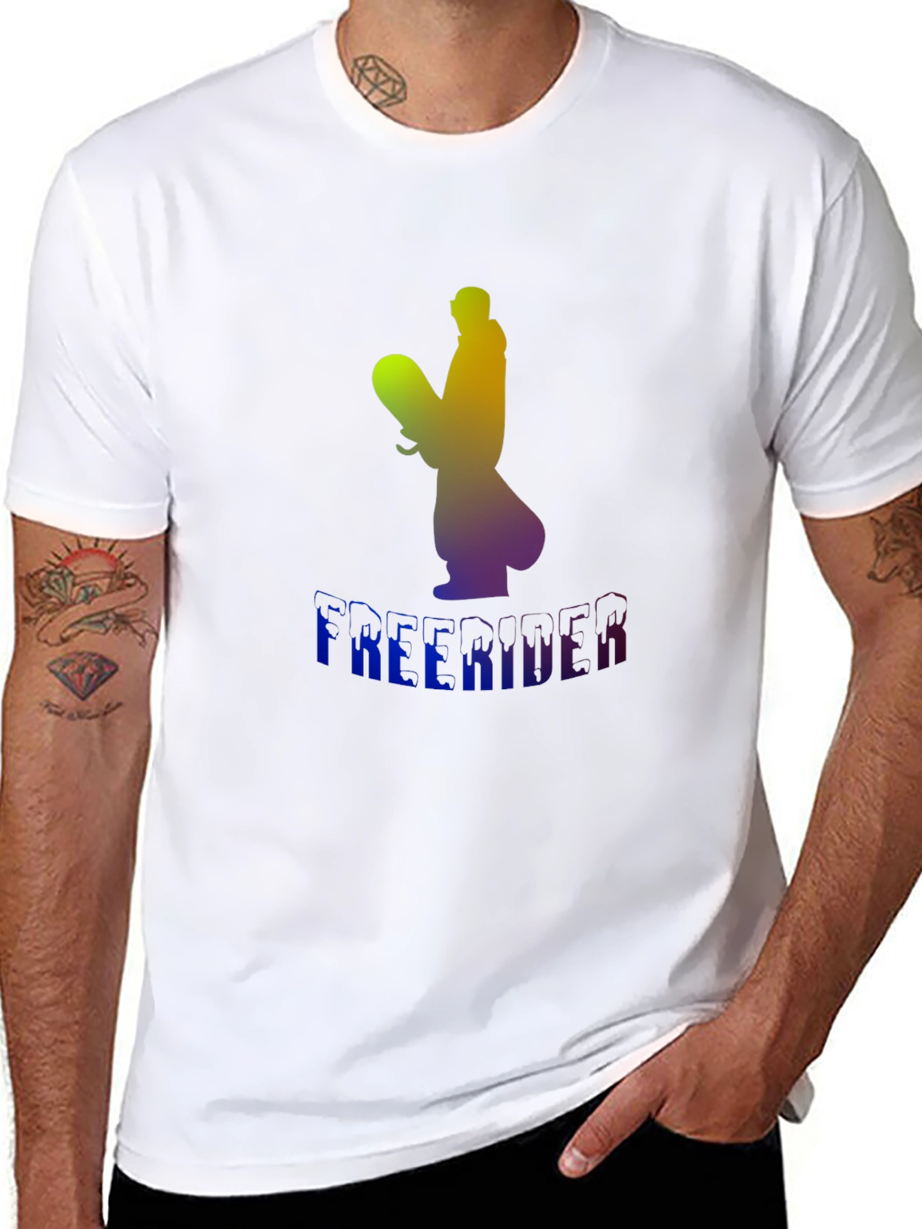 Freerider Snowboarder Gradient Graphic T-Shirt