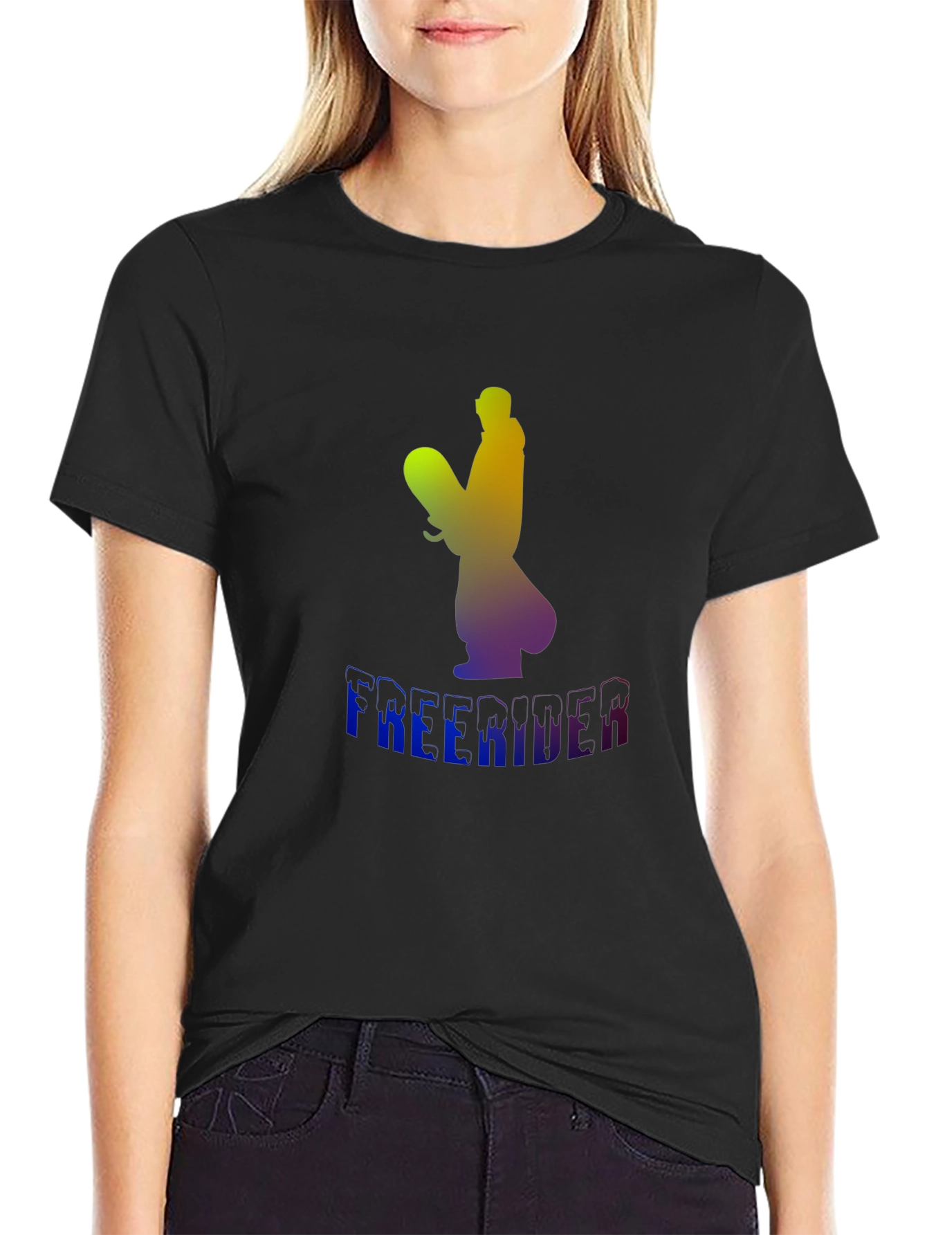 Freerider Snowboarder Gradient Graphic T-Shirt