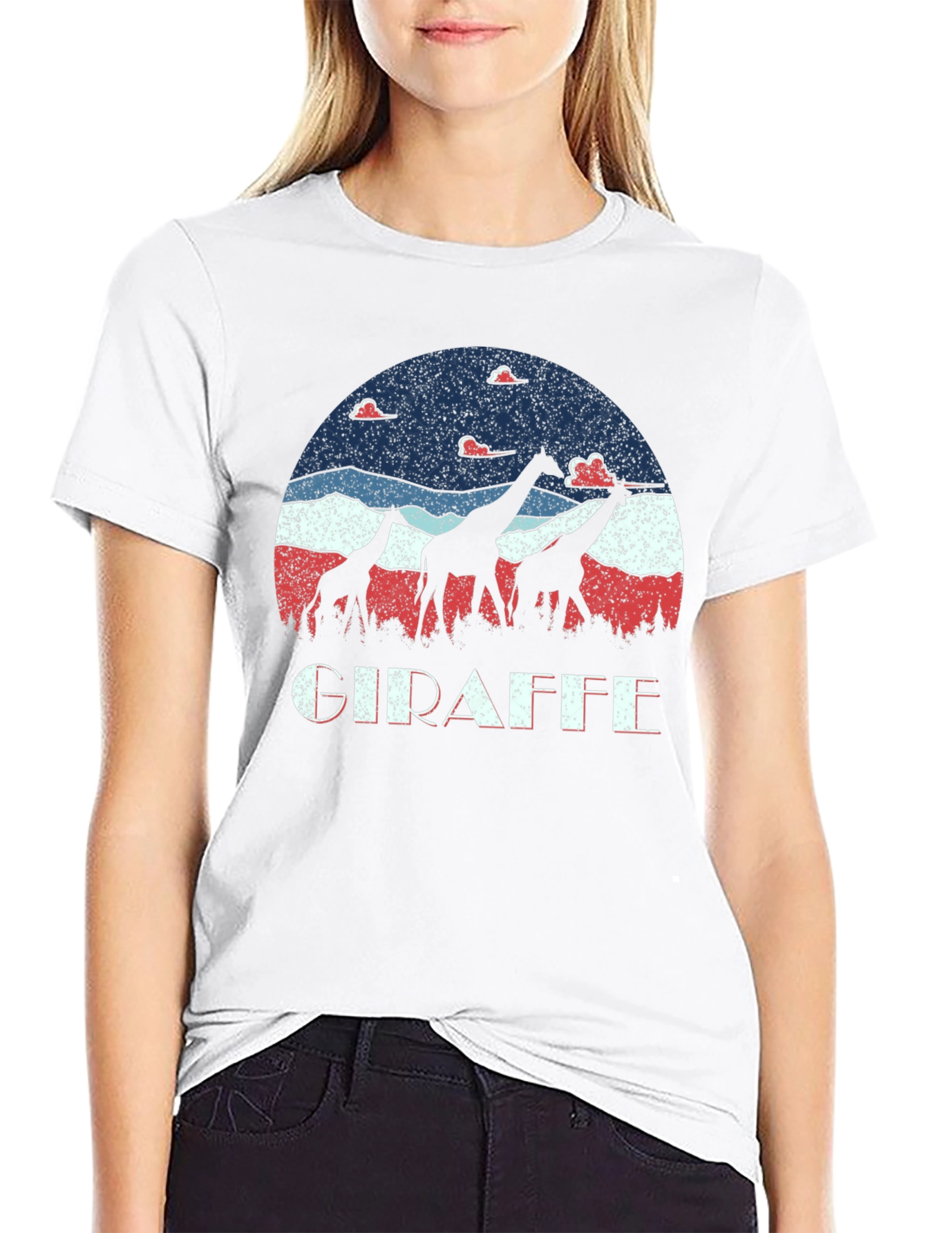 Giraffe Silhouette Graphic Tee