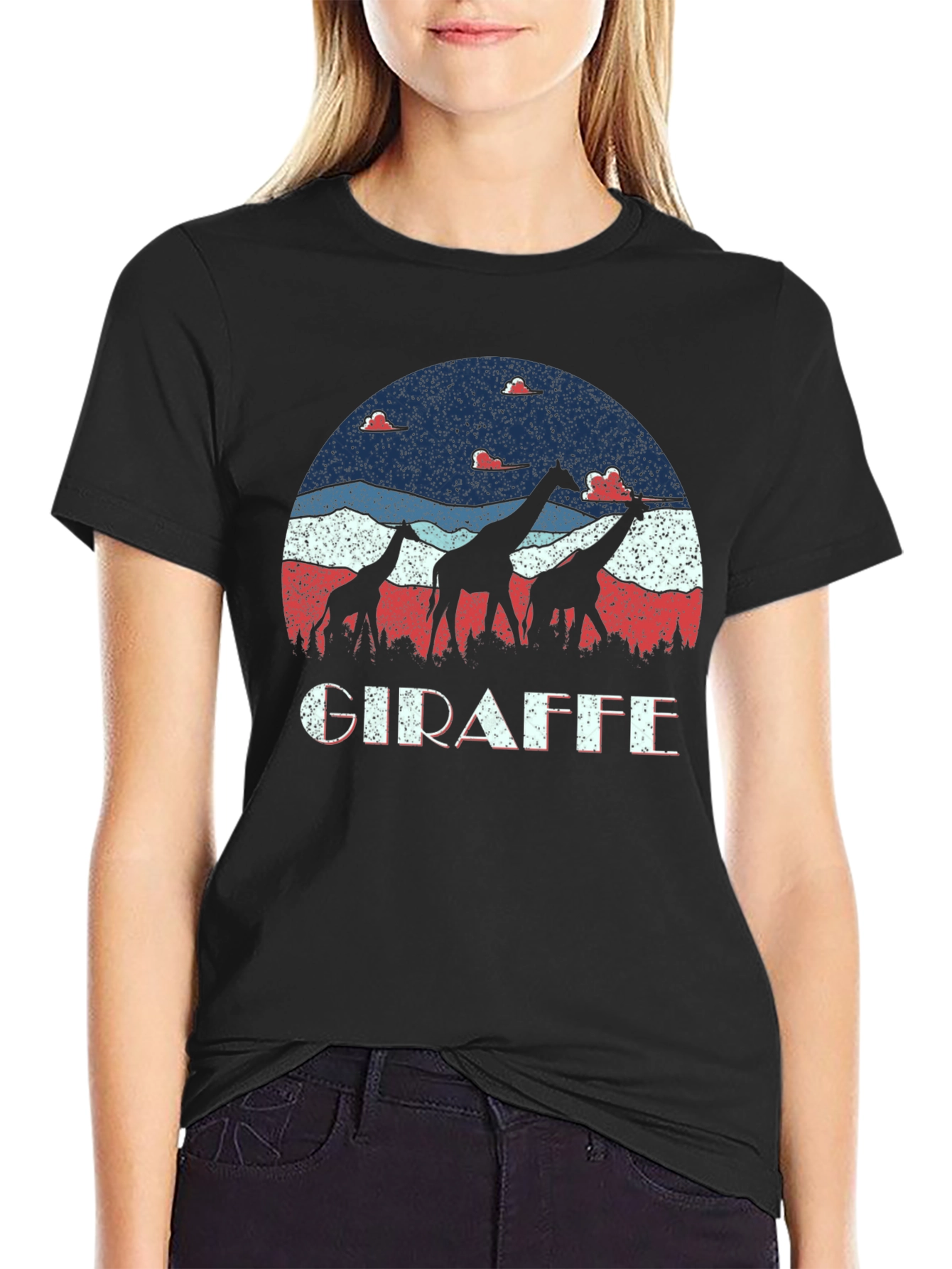 Giraffe Silhouette Graphic Tee
