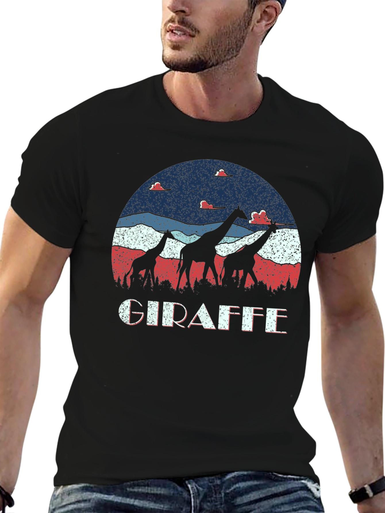 Giraffe Silhouette Graphic Tee