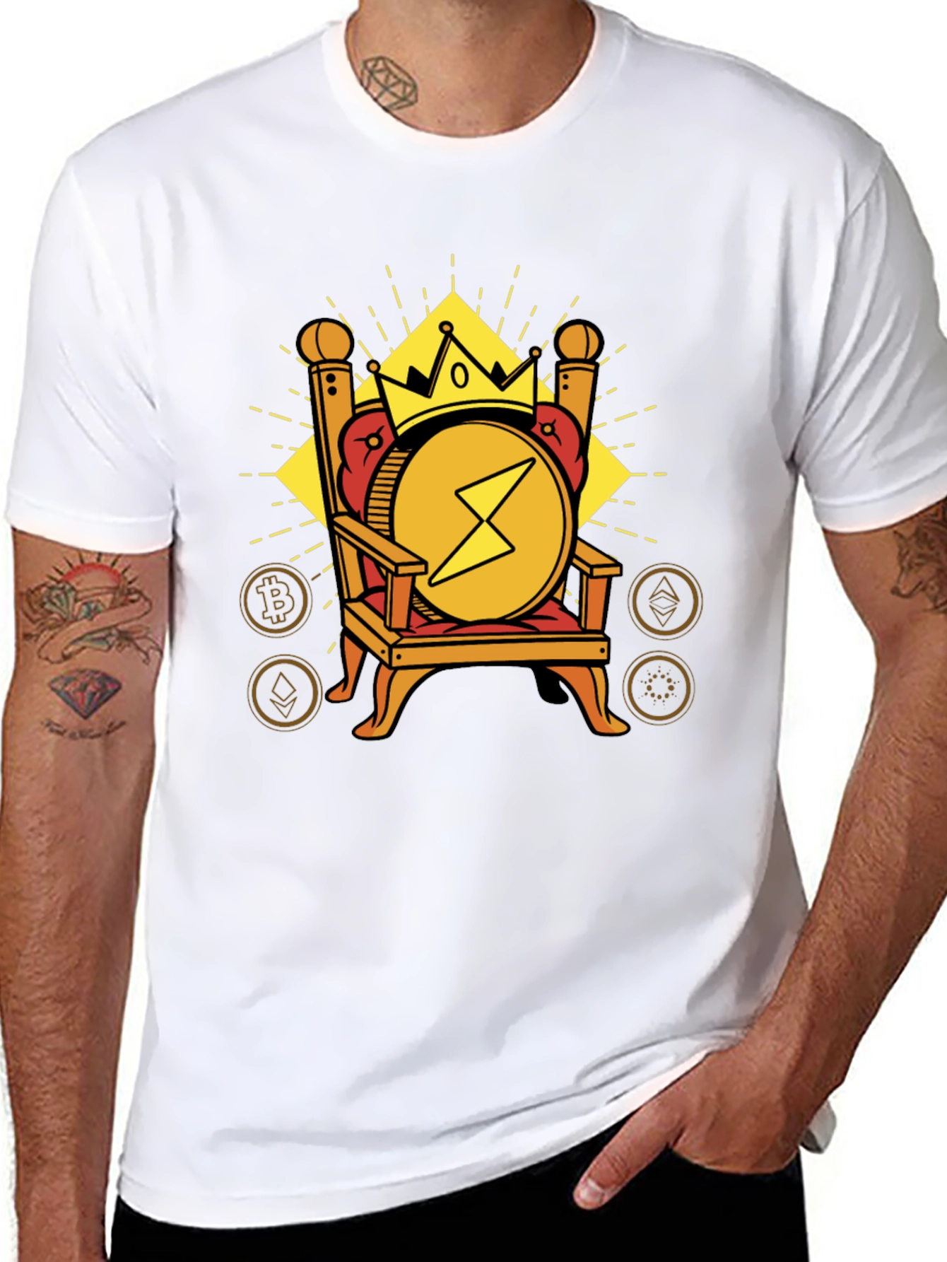 Crypto King T-Shirt - Bitcoin Ethereum Design