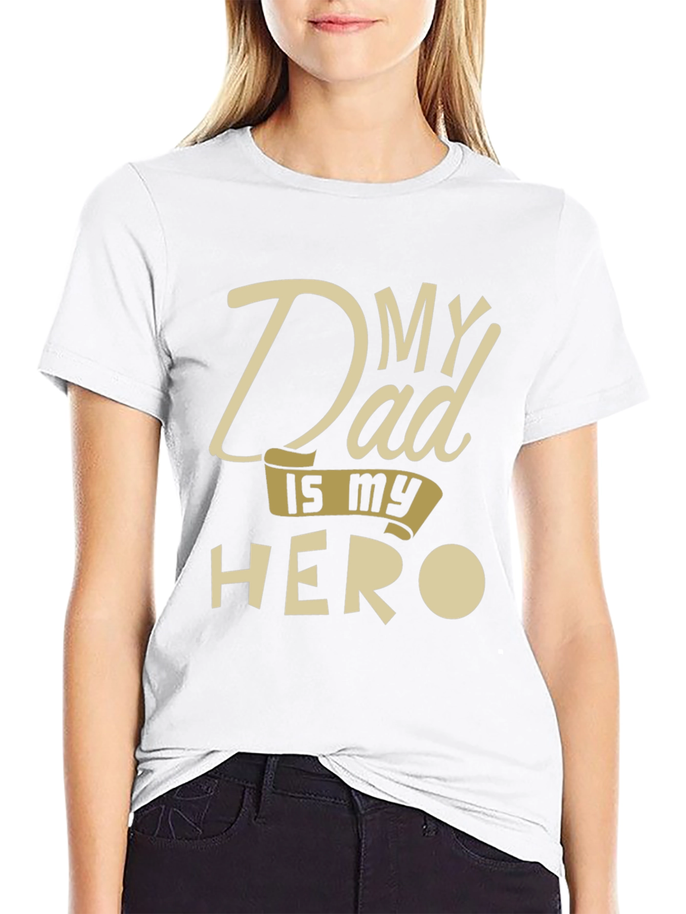 My Dad Is My Hero Black T-Shirt
