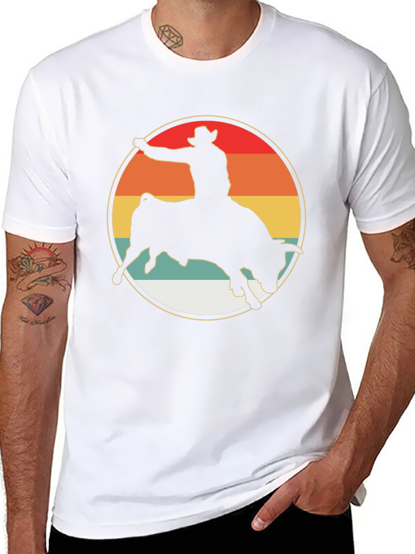 Retro Rodeo Bull Rider Graphic Tee