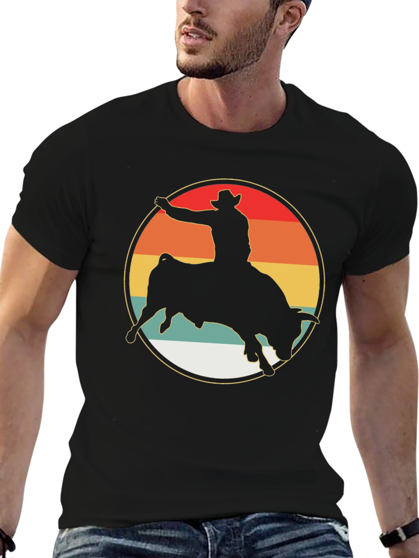 Retro Rodeo Bull Rider Graphic Tee