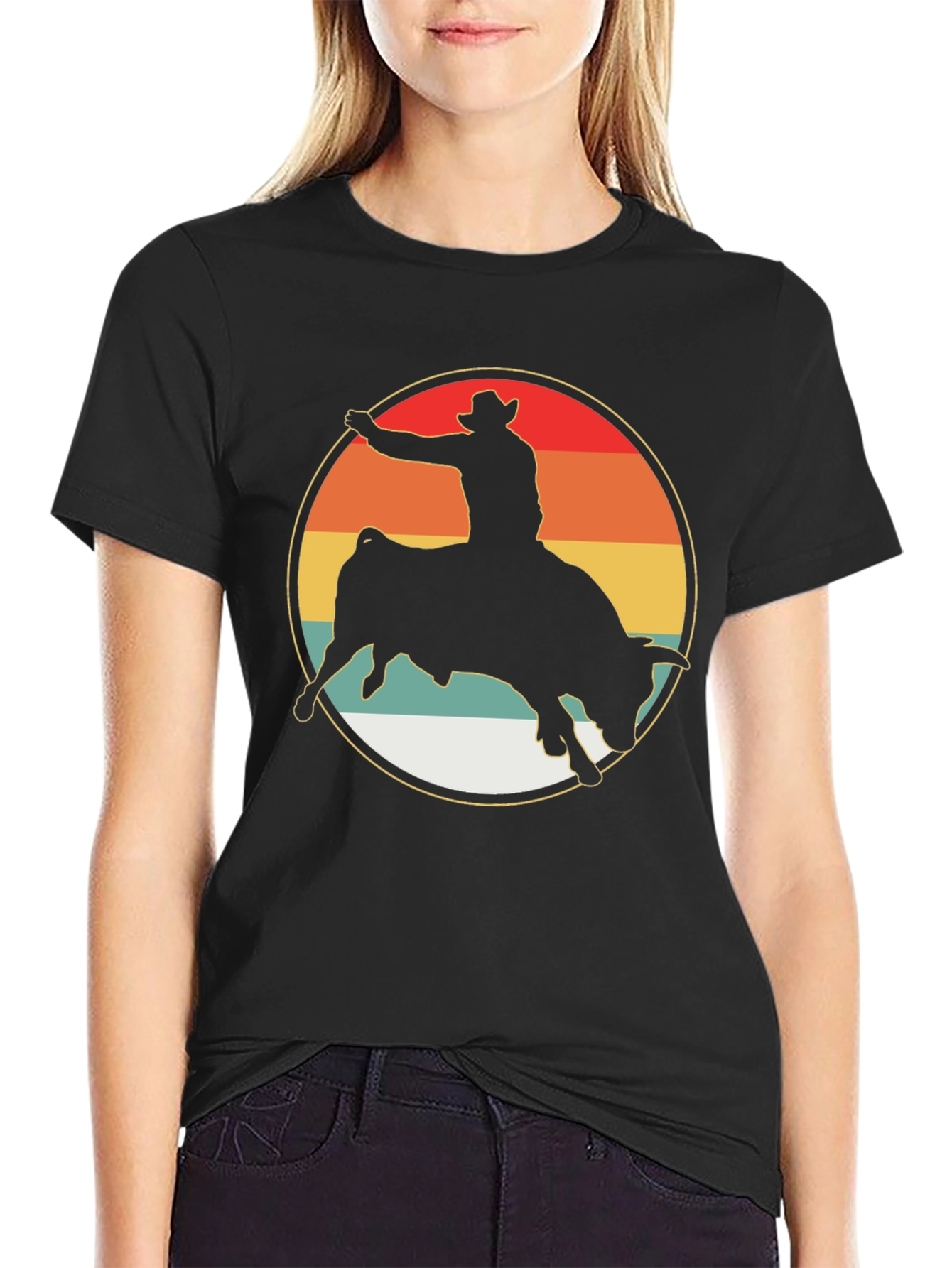 Retro Rodeo Bull Rider Graphic Tee