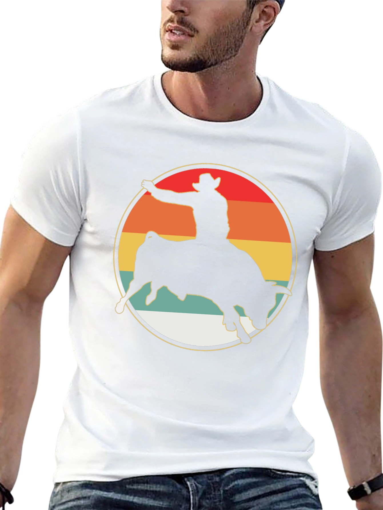 Retro Rodeo Bull Rider Graphic Tee