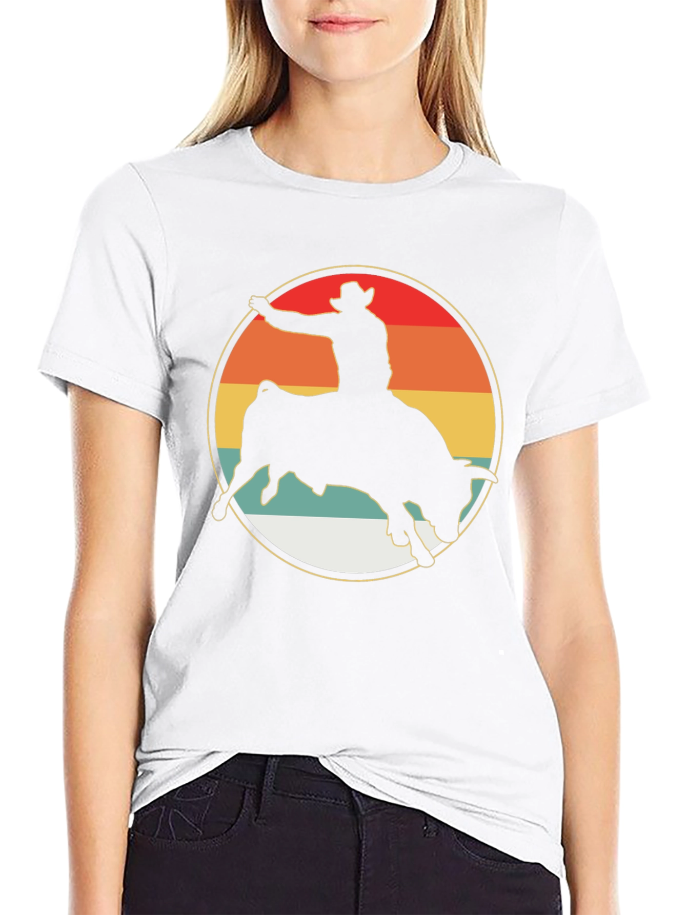 Retro Rodeo Bull Rider Graphic Tee