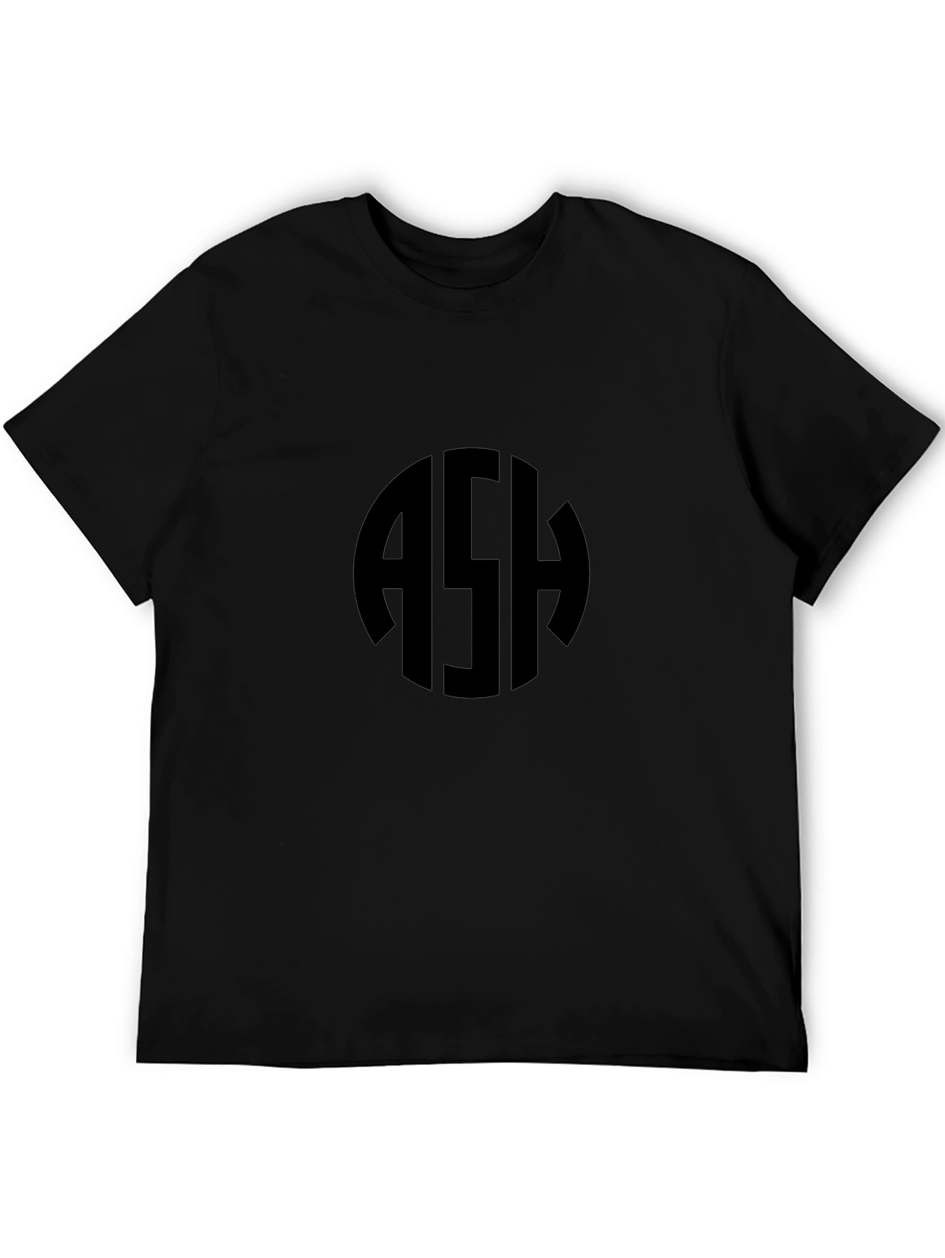 Monogram Initial Black T-Shirt