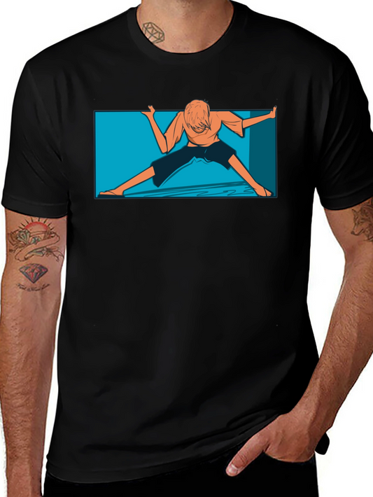Unique Anime Graphic Black T-Shirt