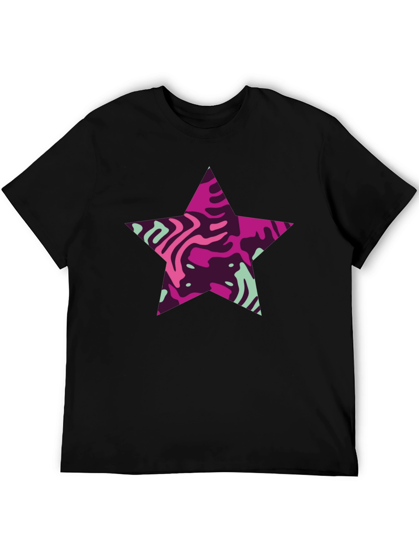 Stylish Star Graphic T-Shirt - Mens Black Tee