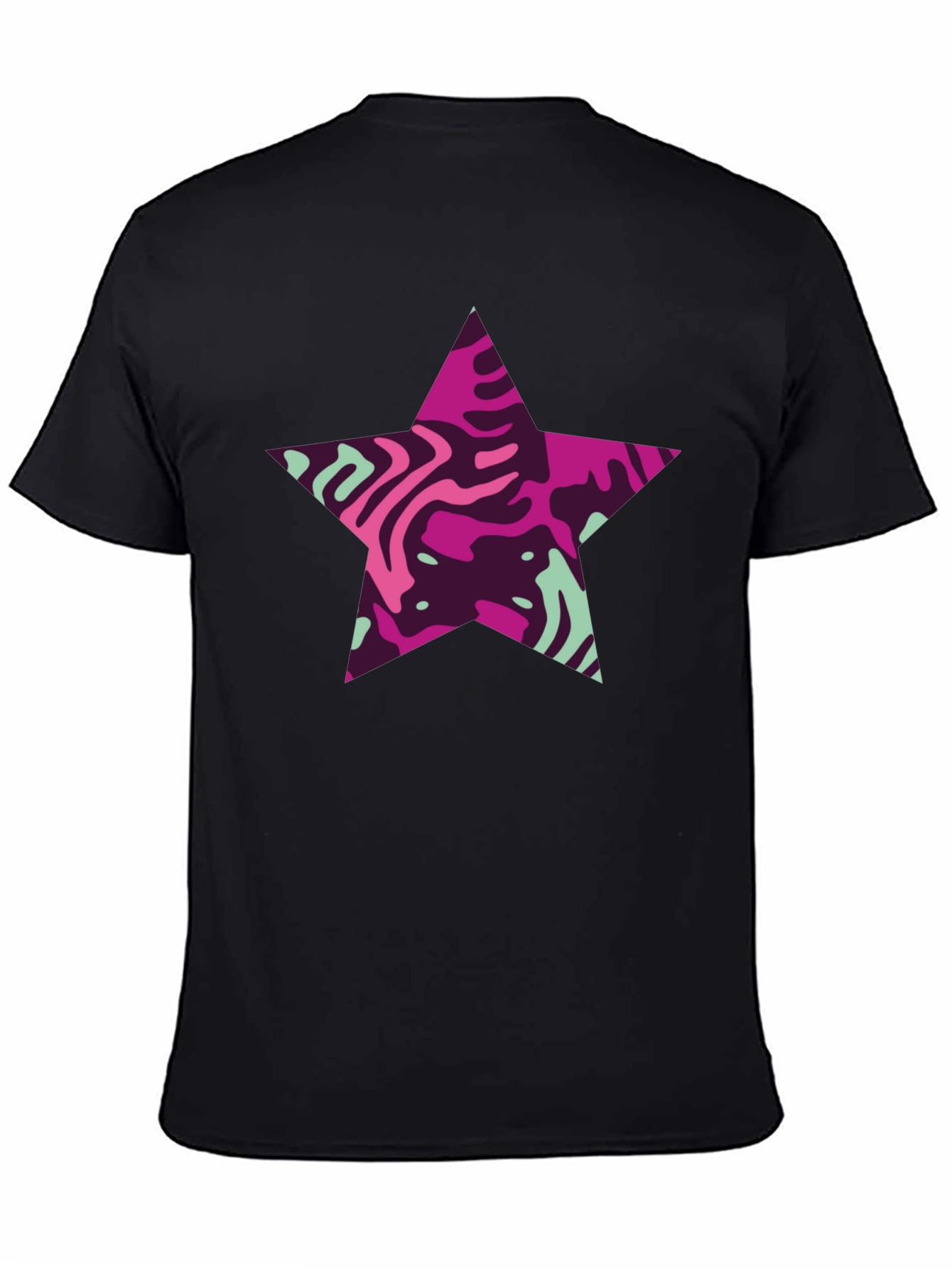 Stylish Star Graphic T-Shirt - Mens Black Tee