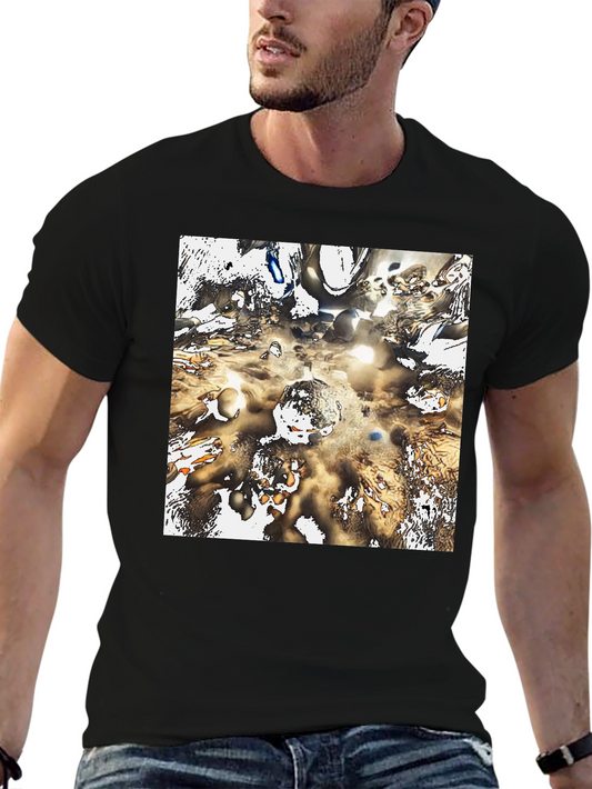 Abstract Art Graphic Print Black T-Shirt