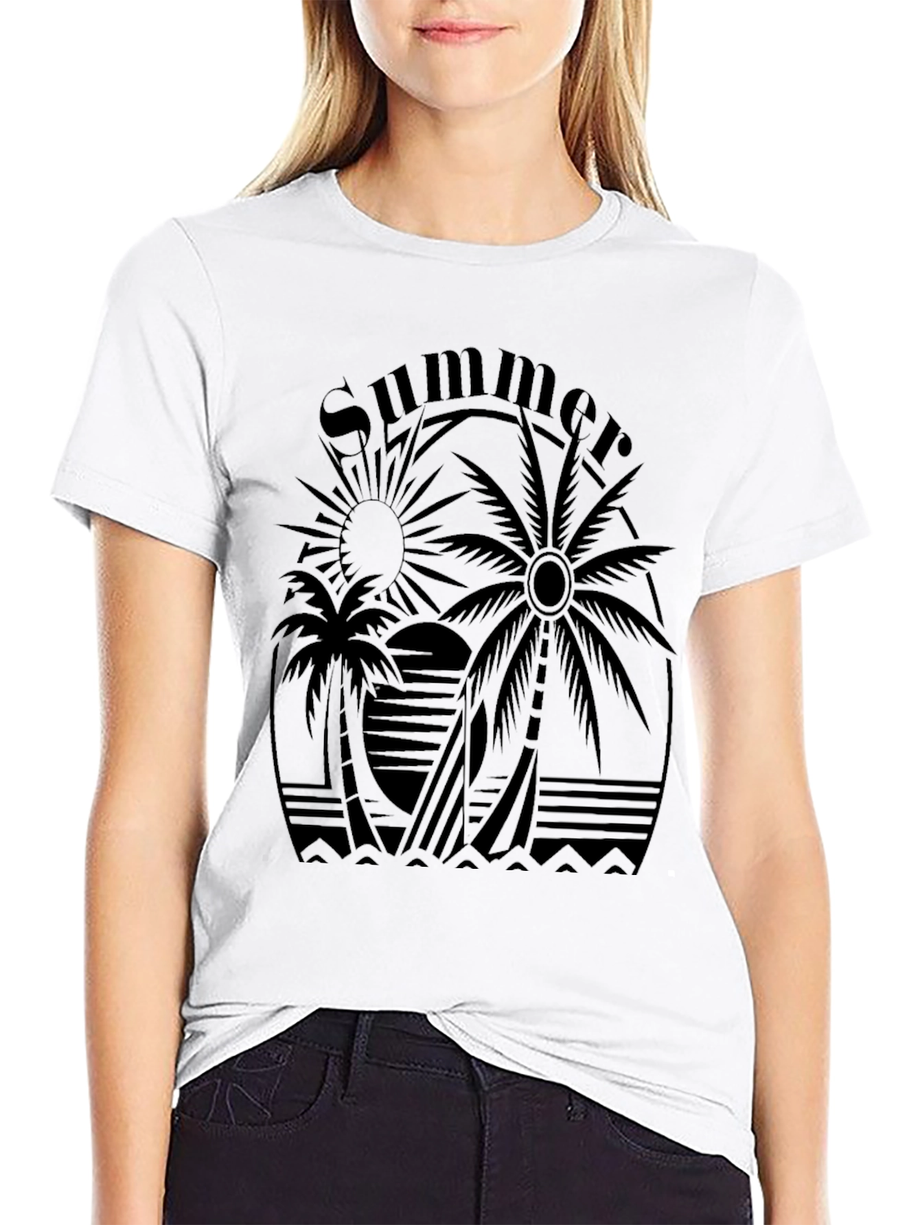 Summer Graphic Black T-Shirt