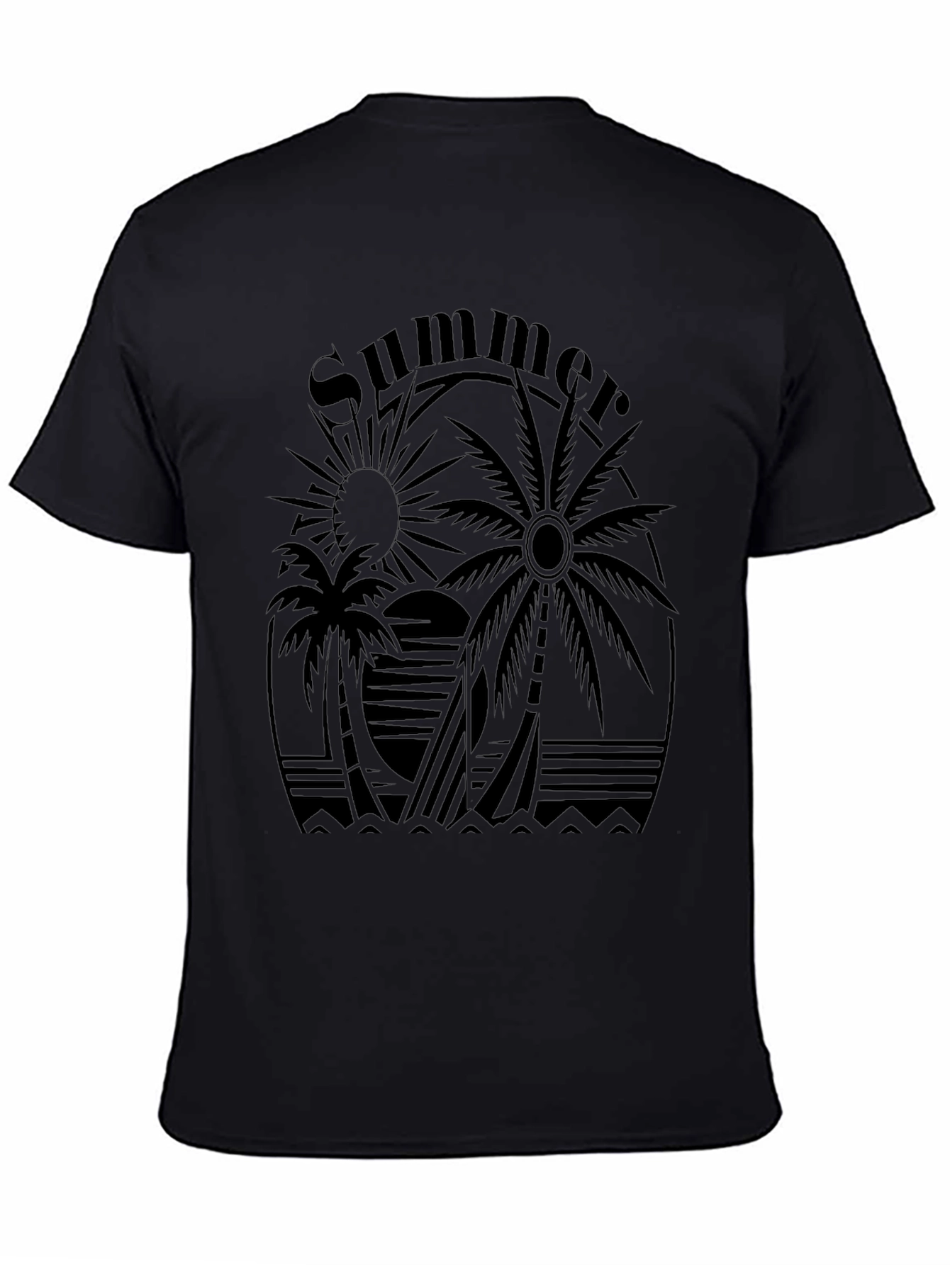 Summer Graphic Black T-Shirt