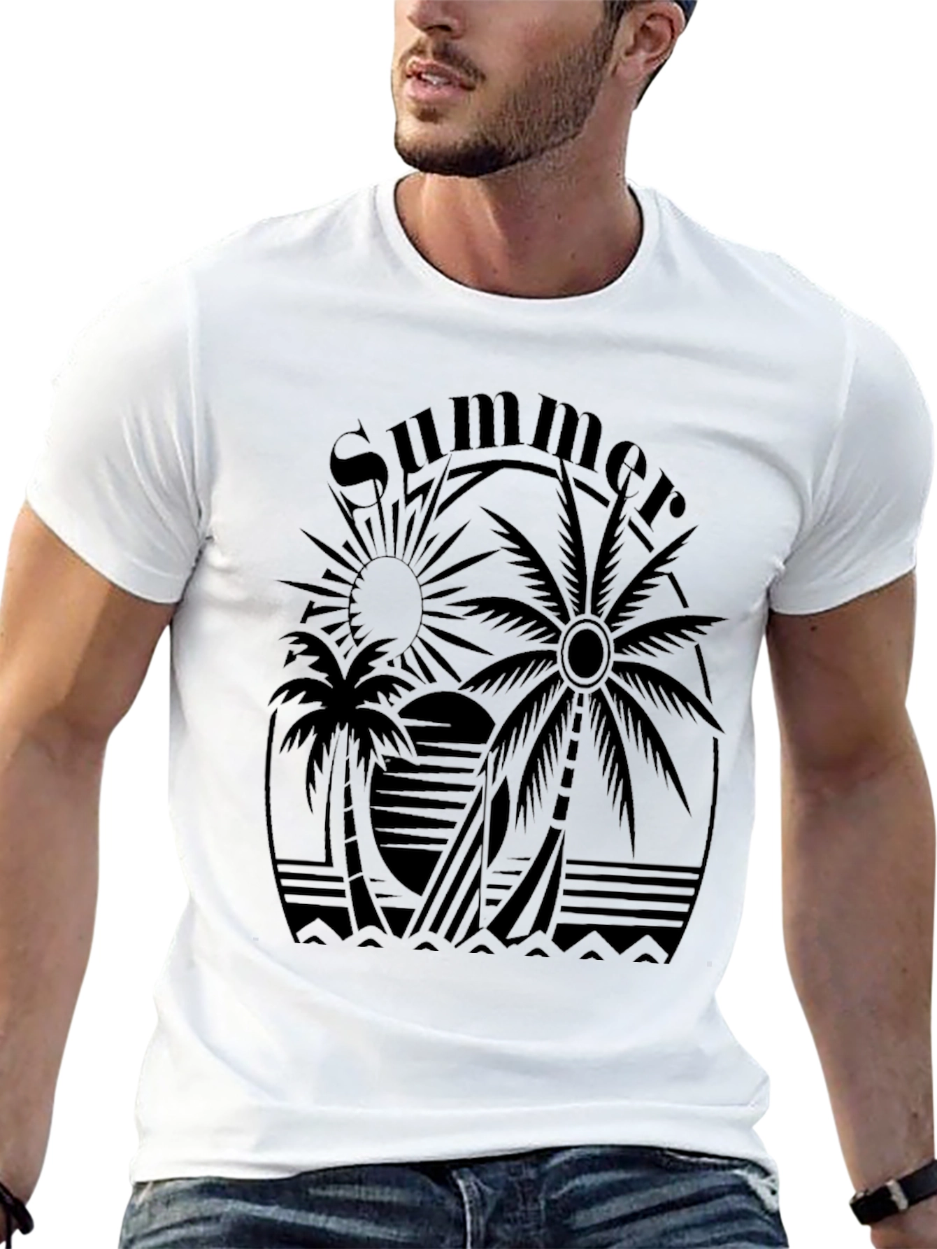 Summer Graphic Black T-Shirt
