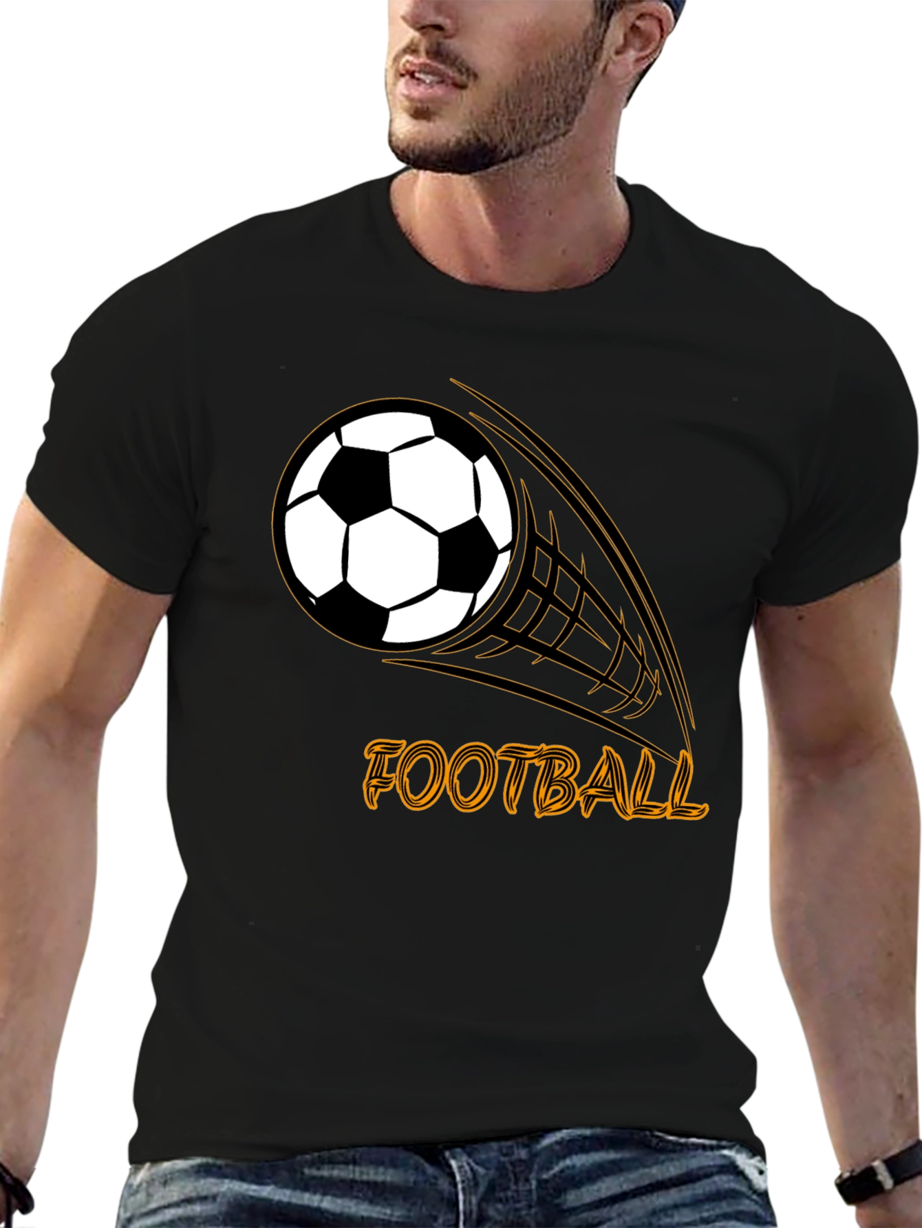Black Football Graphic T-Shirt