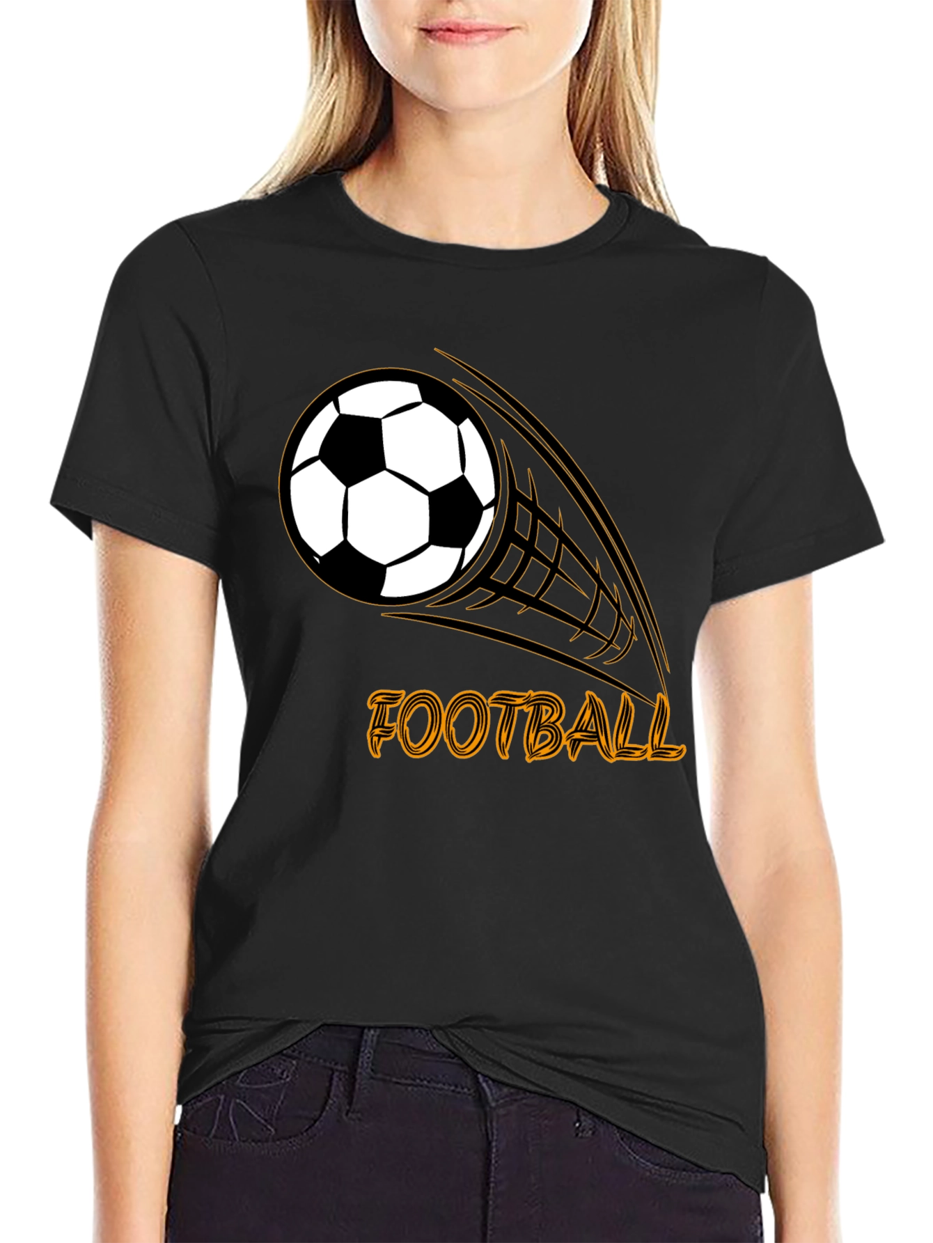 Black Football Graphic T-Shirt