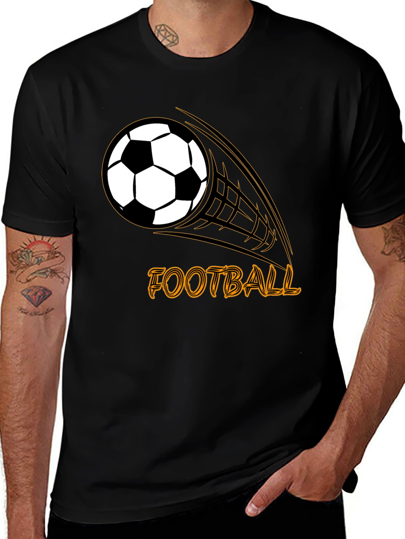 Black Football Graphic T-Shirt