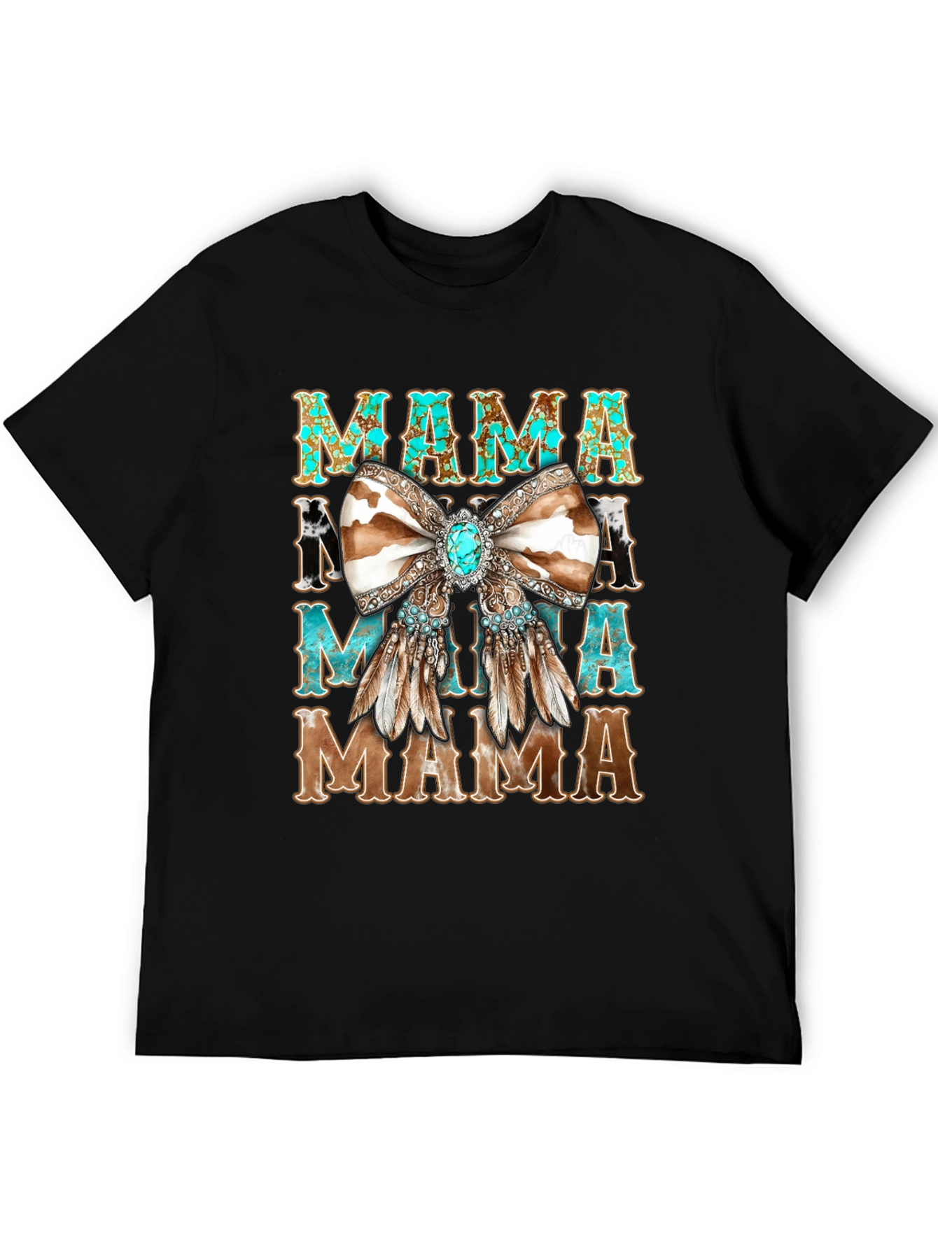Western Mama Turquoise Bow T-Shirt