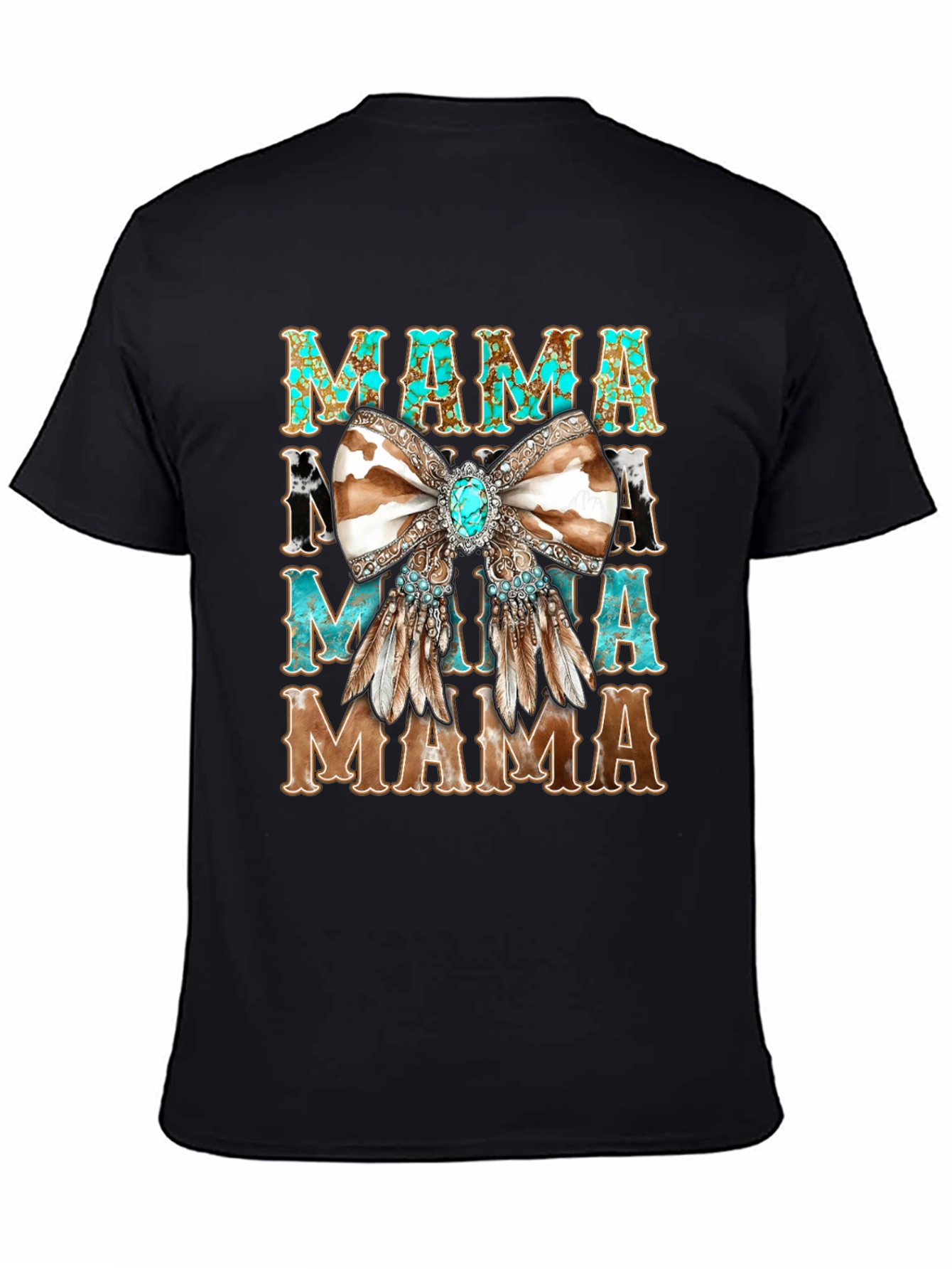 Western Mama Turquoise Bow T-Shirt