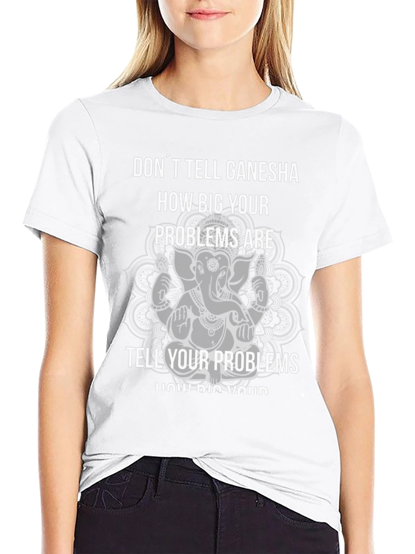 Ganesha Graphic Print Tee - Black