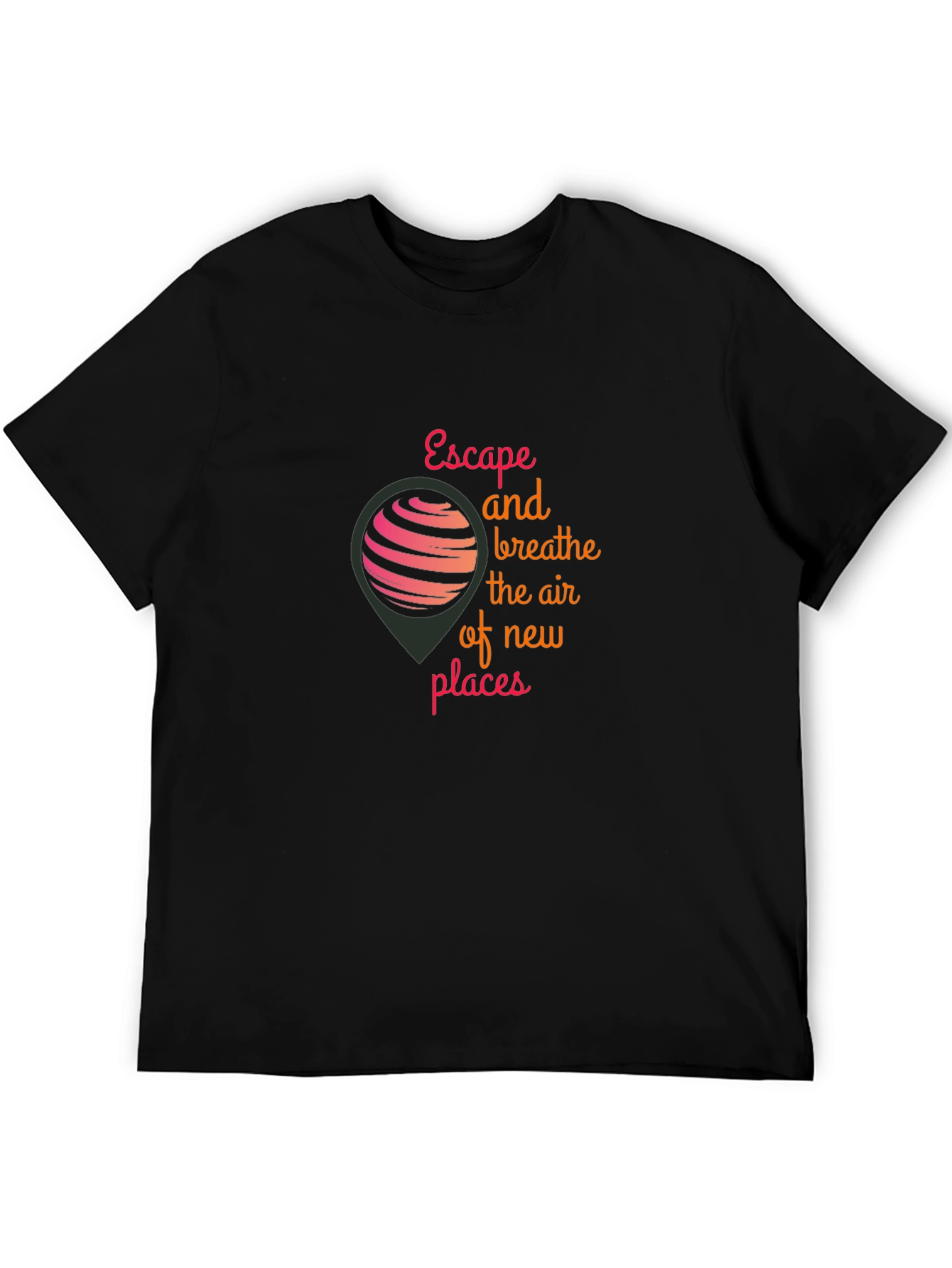 Escape and Breathe Graphic Tee - Black
