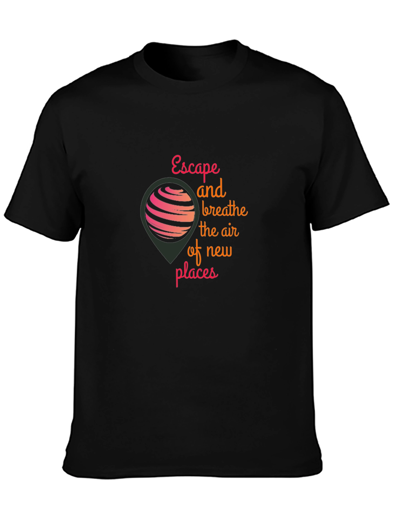 Escape and Breathe Graphic Tee - Black