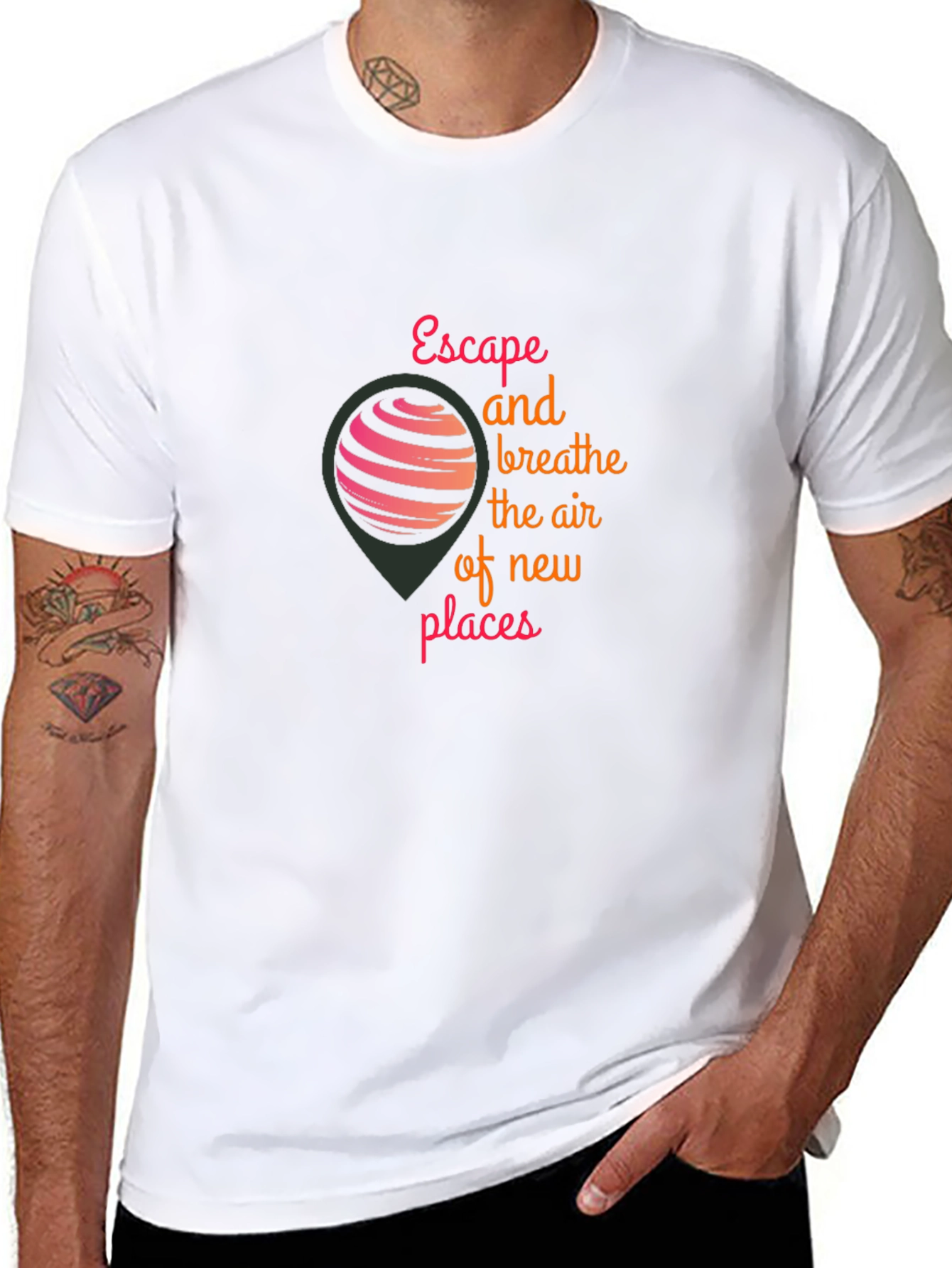 Escape and Breathe Graphic Tee - Black