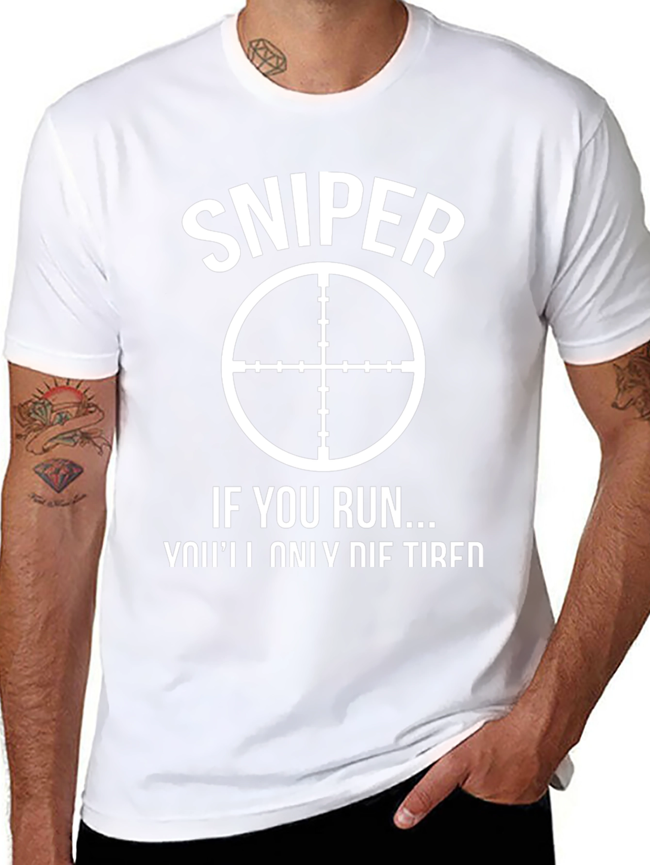 Sniper Graphic T-Shirt - Funny Slogan Tee