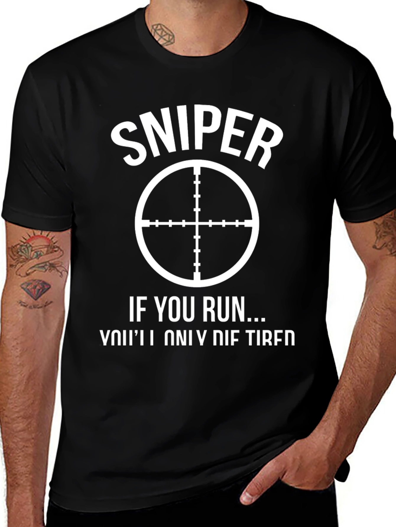 Sniper Graphic T-Shirt - Funny Slogan Tee