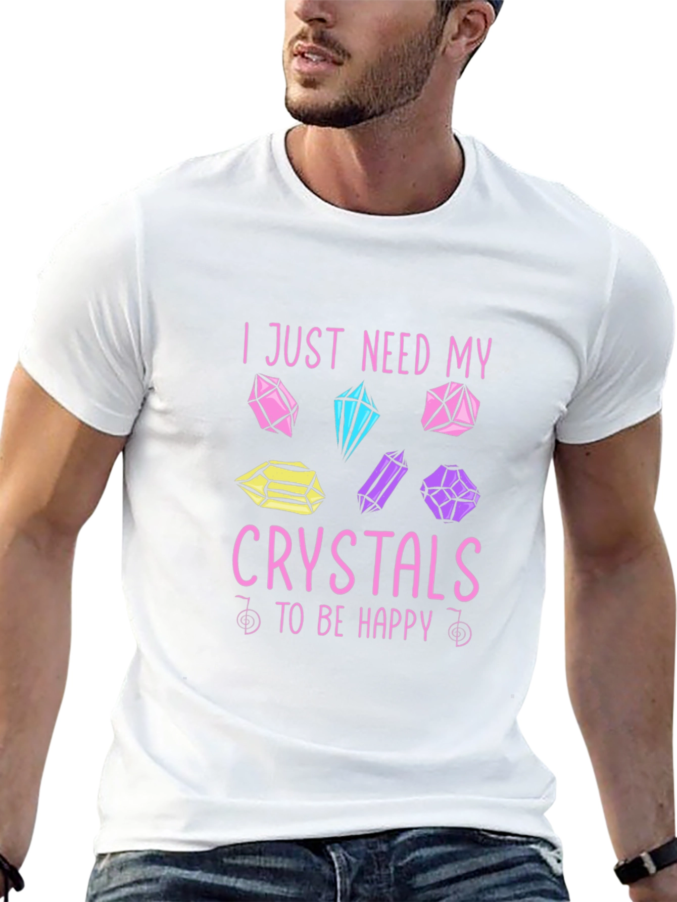 Crystals Make Me Happy Black T-Shirt