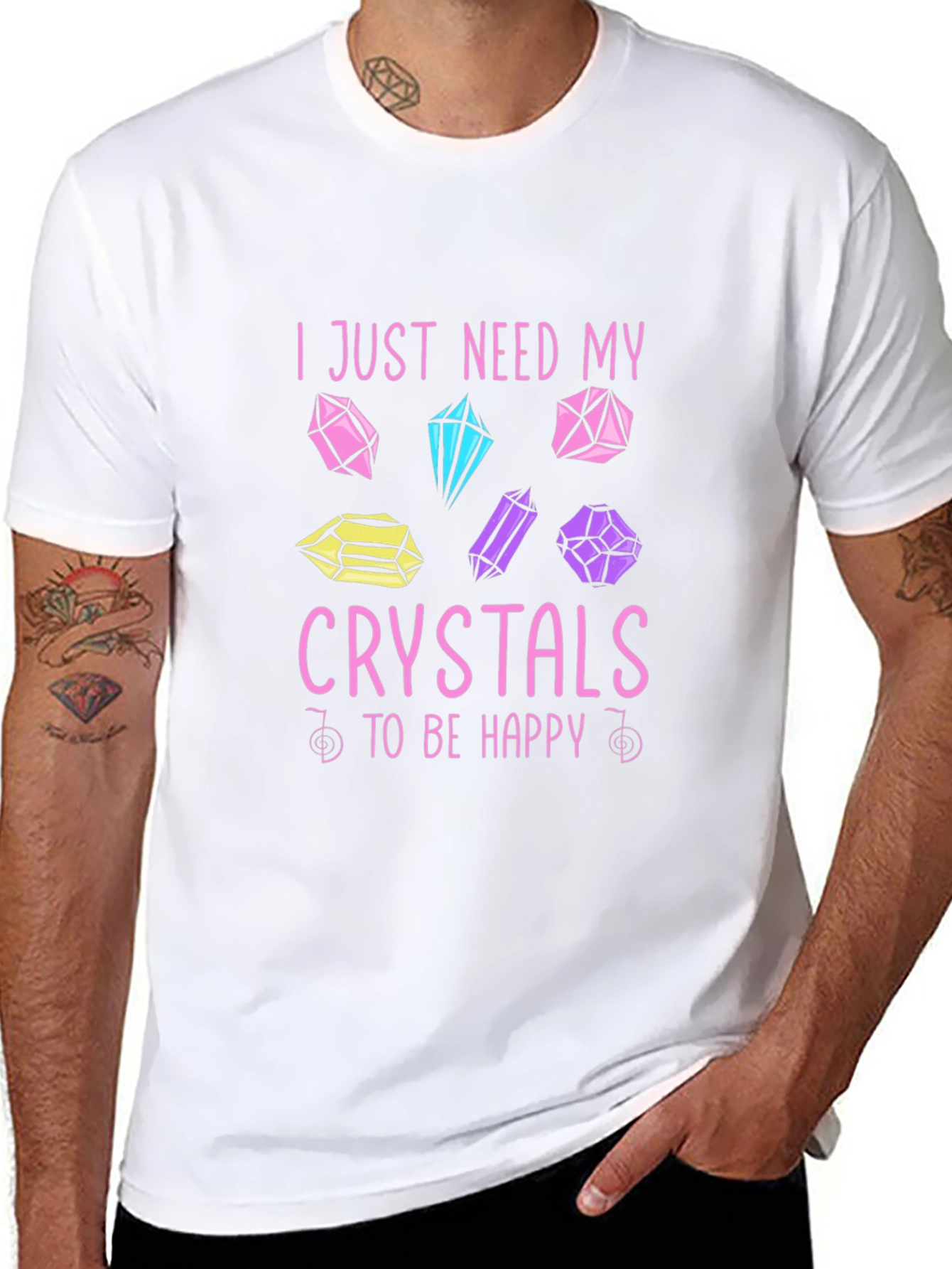 Crystals Make Me Happy Black T-Shirt
