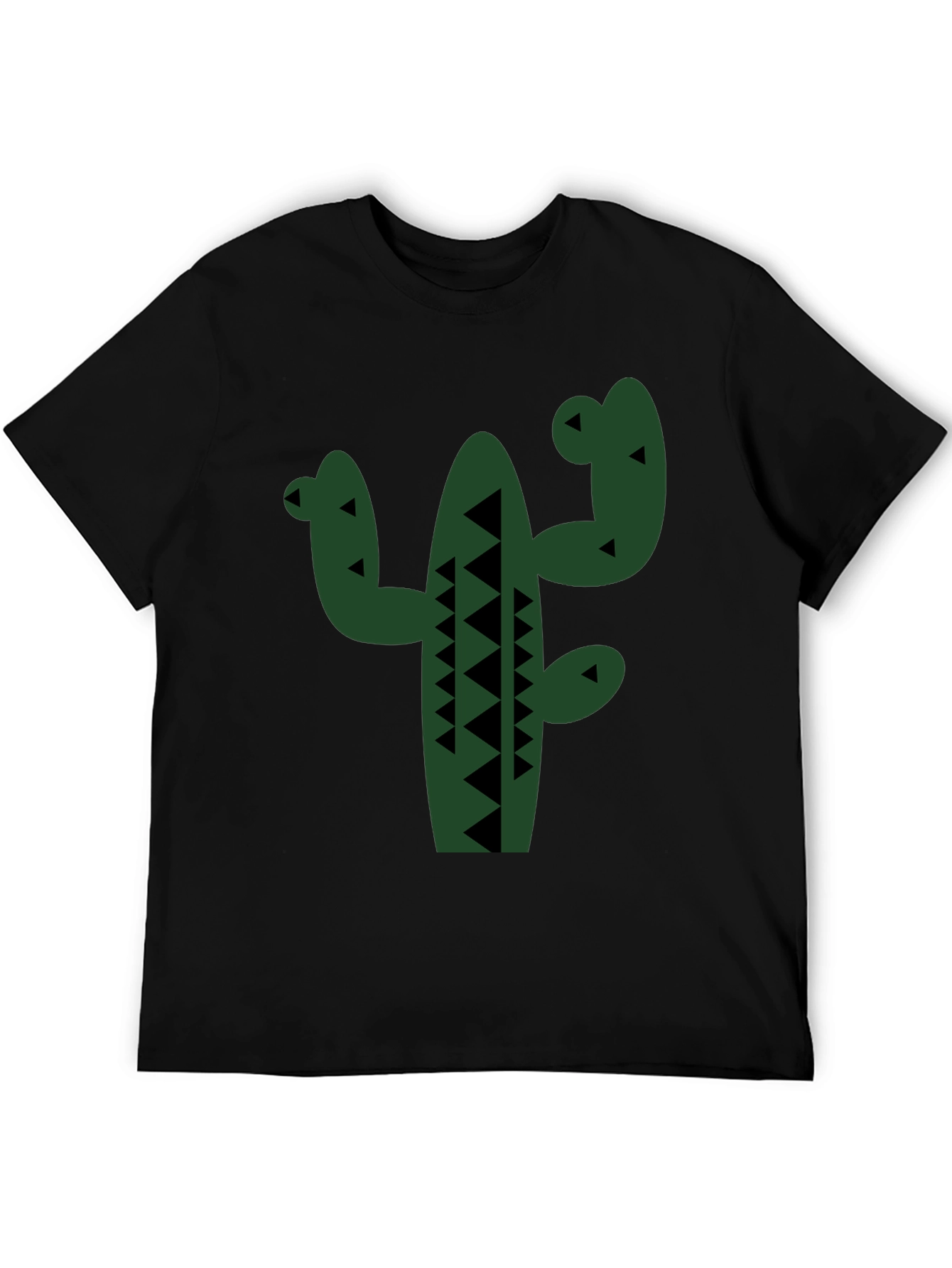 Cactus Graphic Tee - Black Cotton T-Shirt