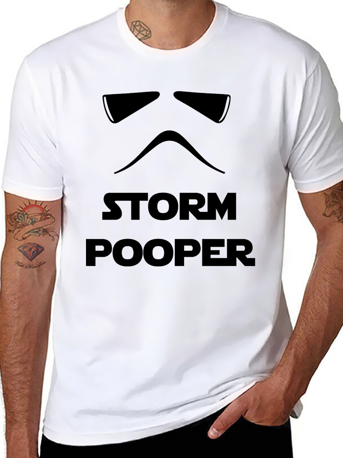 Storm Pooper Funny Star Wars Inspired Black T-Shirt