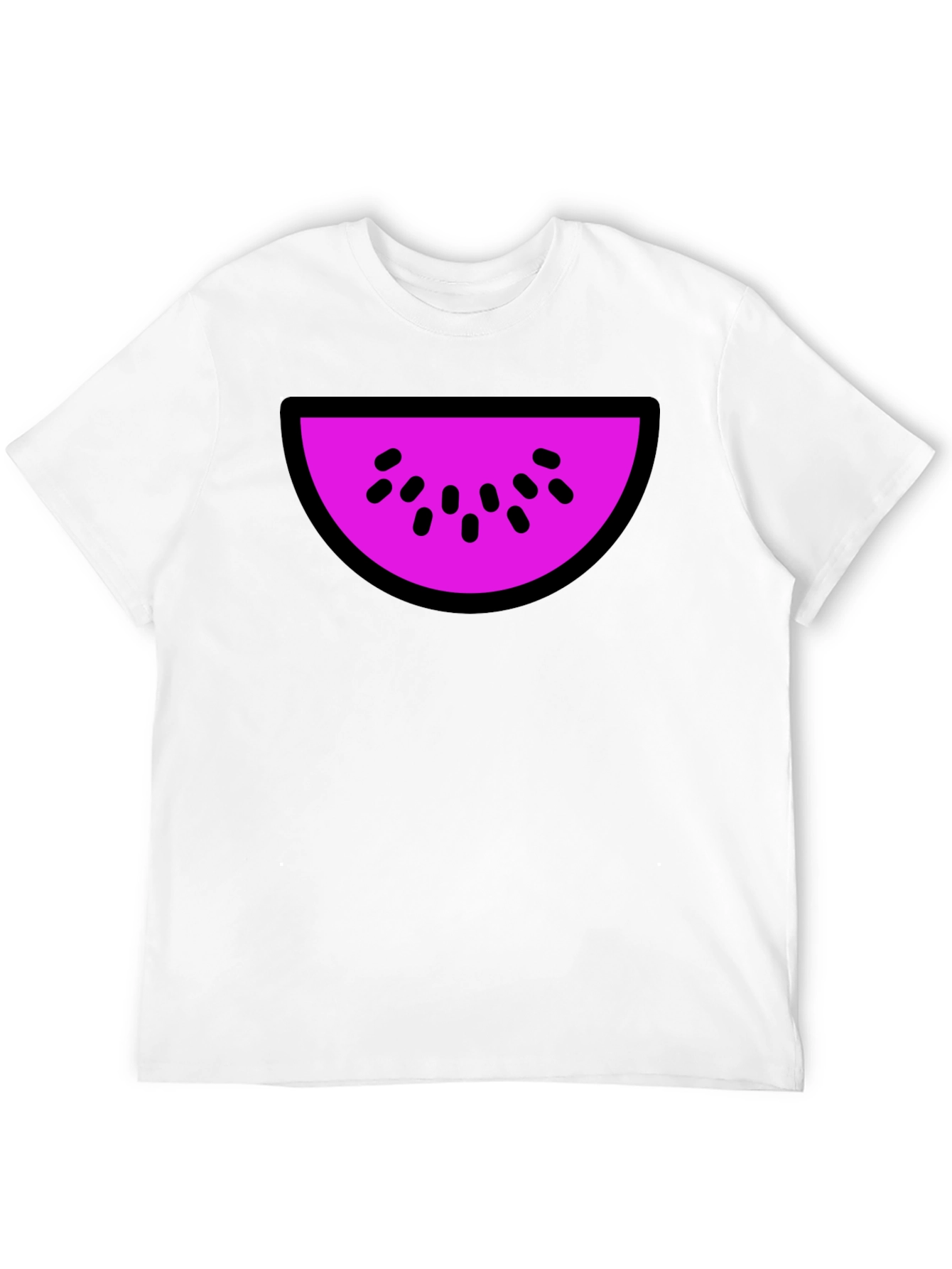 Whimsical Watermelon Slice Graphic Tee - Black
