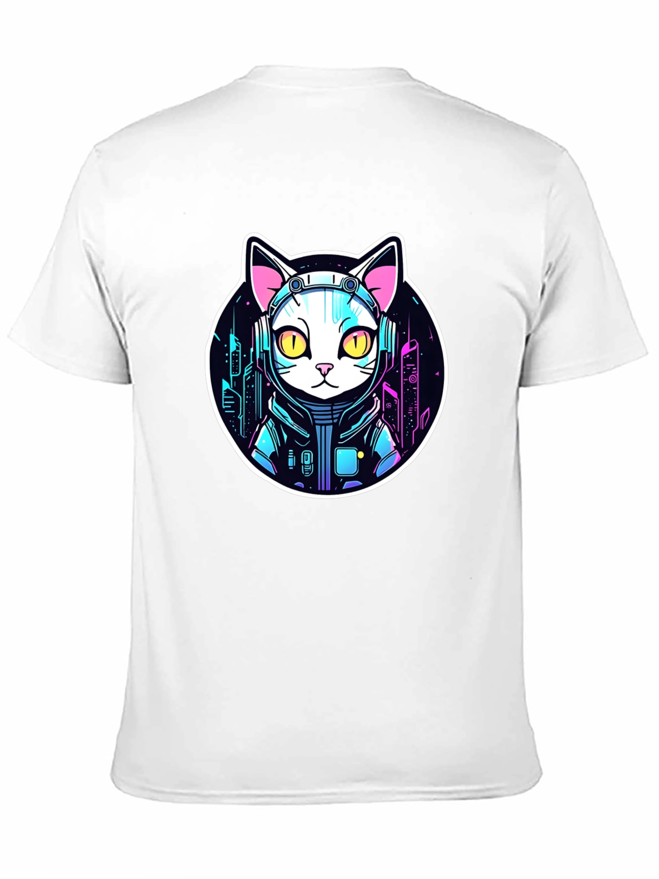 Cyberpunk Cat T-Shirt - Sci-Fi Style