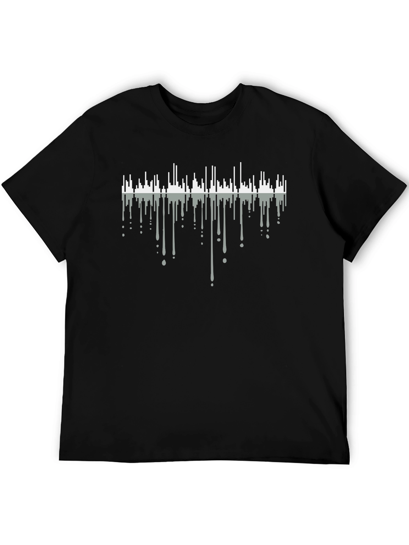 Mens Black Graphic T-Shirt - Soundwave Design