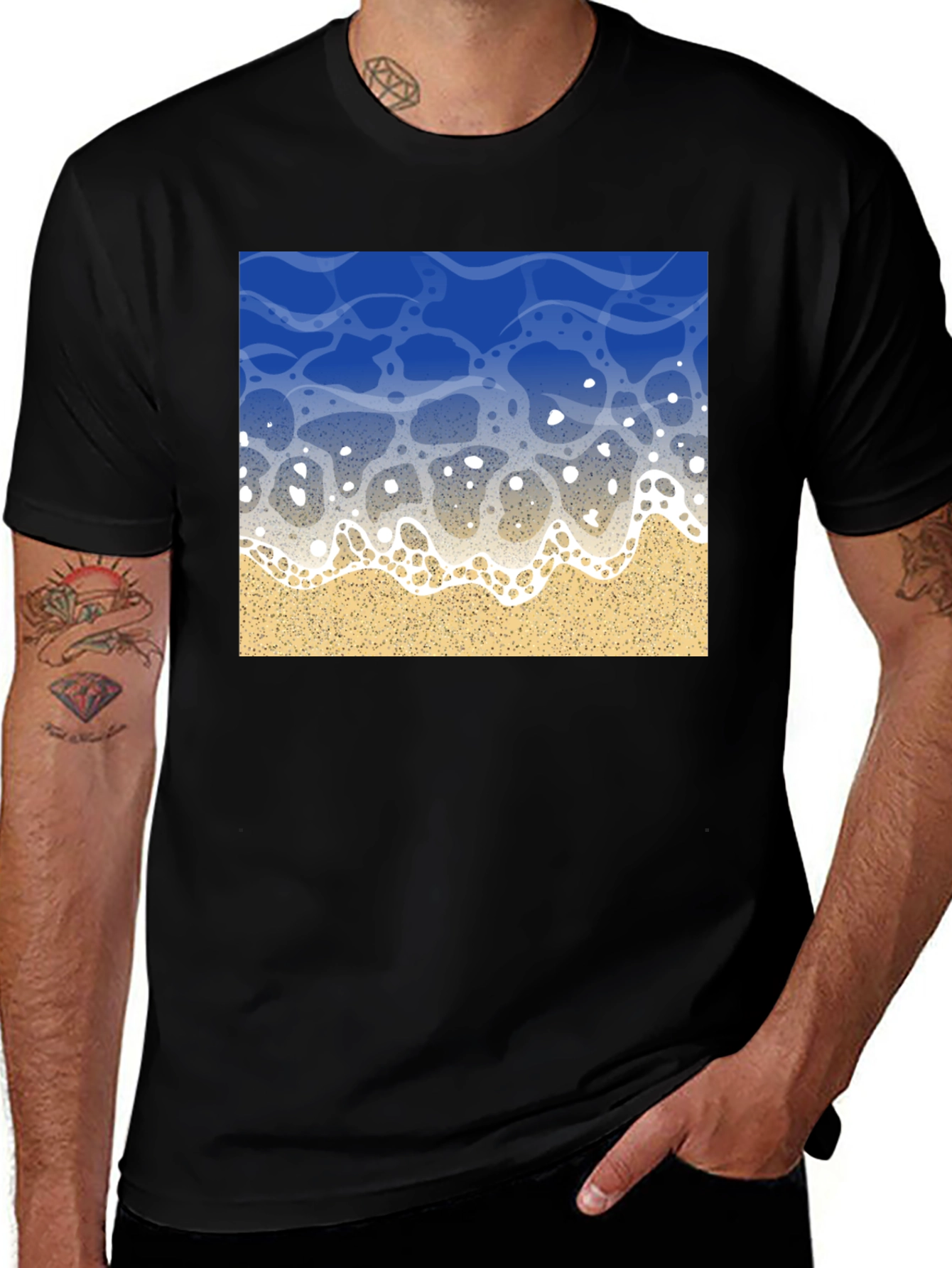 Ocean Wave Graphic Tee - Beach Vibes